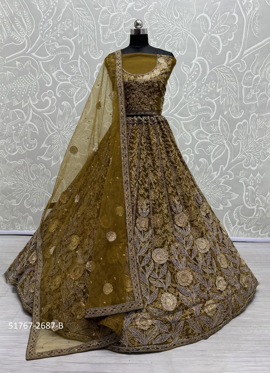 SERIES 2687 - CATALOG # 51767 (SET OF 4 LEHENGAS (SEMI-STITCHED))