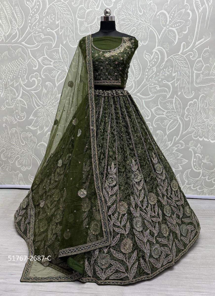 SERIES 2687 - CATALOG # 51767 (SET OF 4 LEHENGAS (SEMI-STITCHED))