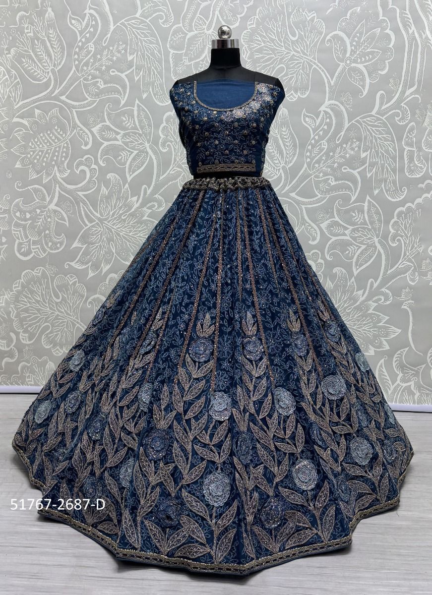 SERIES 2687 - CATALOG # 51767 (SET OF 4 LEHENGAS (SEMI-STITCHED))