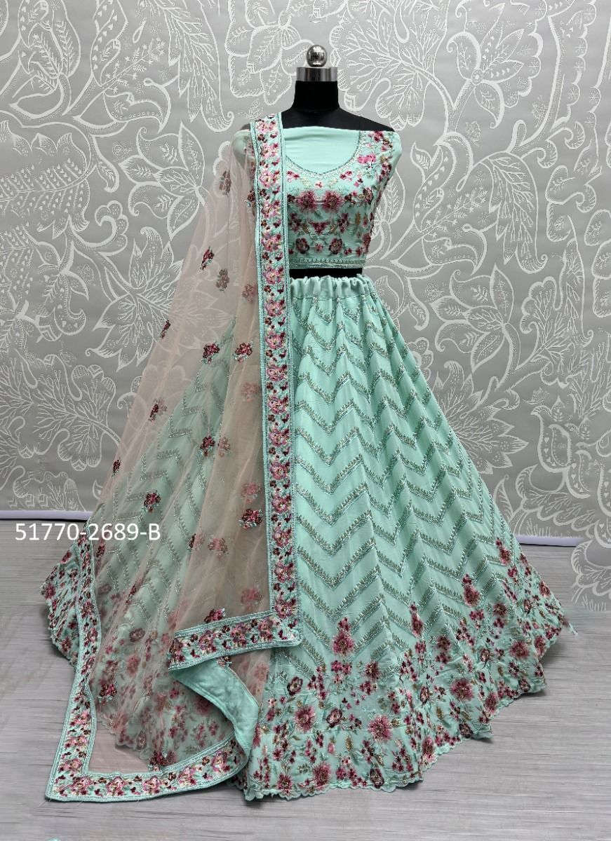 SERIES 2689 - CATALOG # 51770 (SET OF 3 LEHENGAS (SEMI-STITCHED)) SERIES 2689 - CATALOG # 51770 (SET OF 3 LEHENGAS (SEMI-STITCHED))