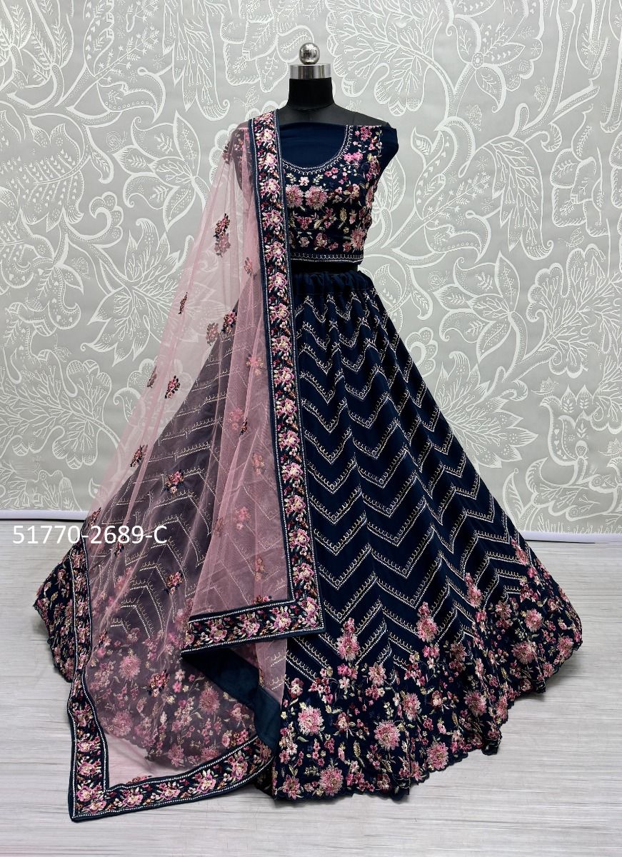 SERIES 2689 - CATALOG # 51770 (SET OF 3 LEHENGAS (SEMI-STITCHED)) SERIES 2689 - CATALOG # 51770 (SET OF 3 LEHENGAS (SEMI-STITCHED))
