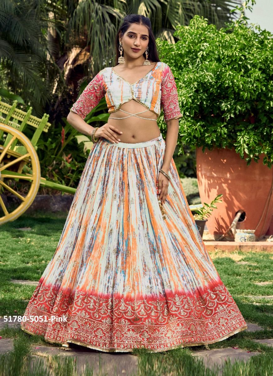 LAVANYA - CATALOG # 51780 (SET OF 4 LEHENGAS (SEMI-STITCHED))