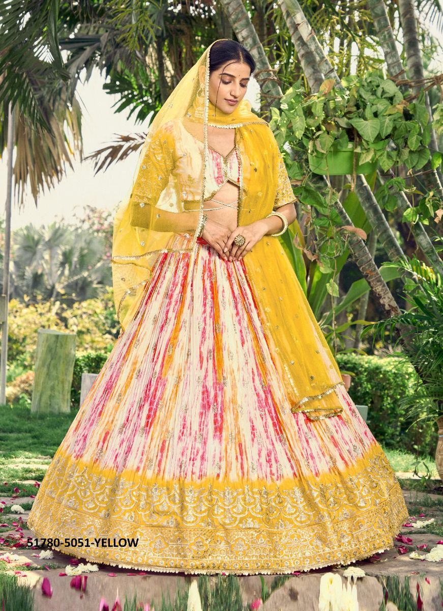 LAVANYA - CATALOG # 51780 (SET OF 4 LEHENGAS (SEMI-STITCHED))