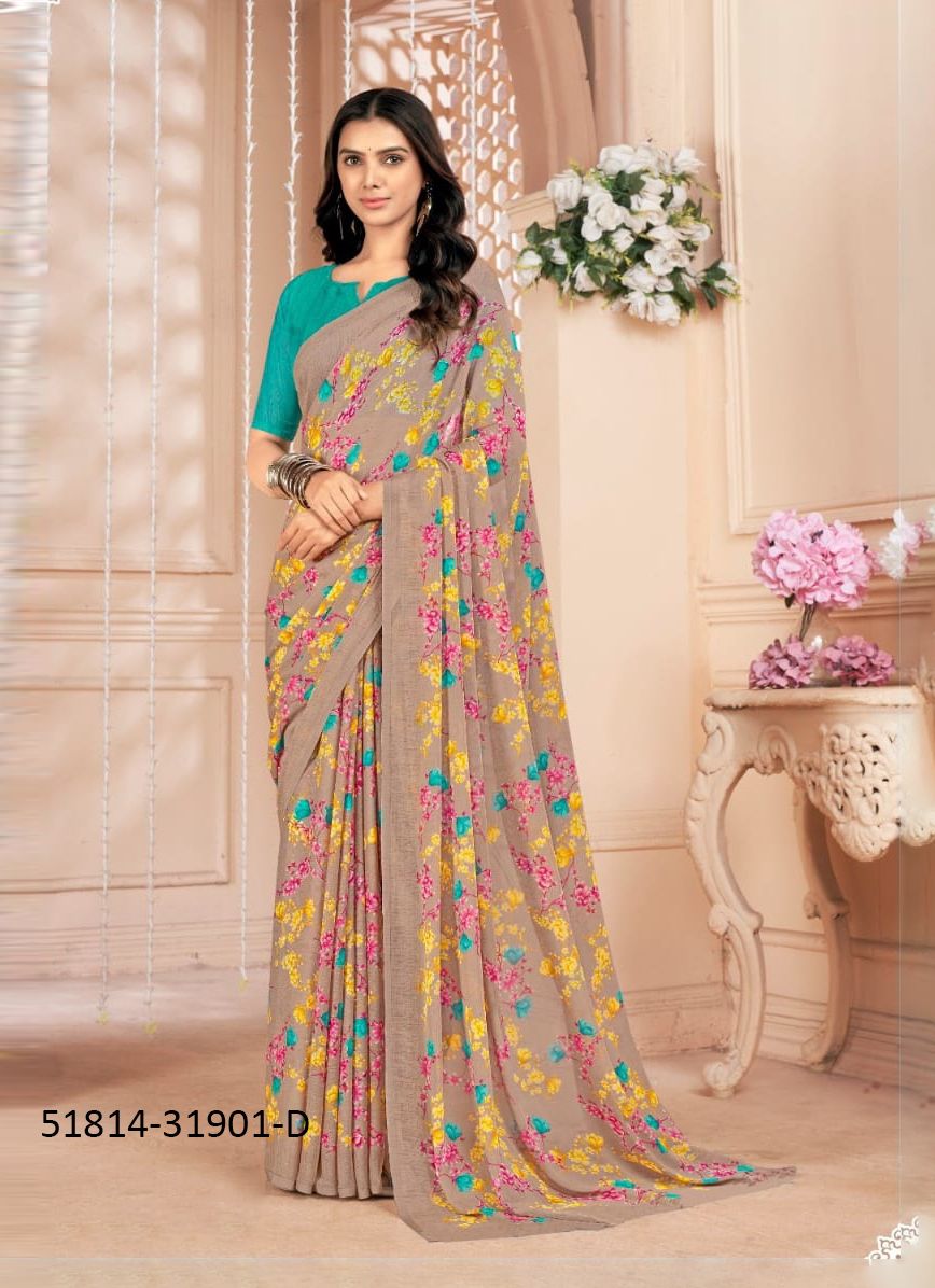STAR CHIFFON 155 - CATALOG # 51814 (SET OF 12 SAREES)