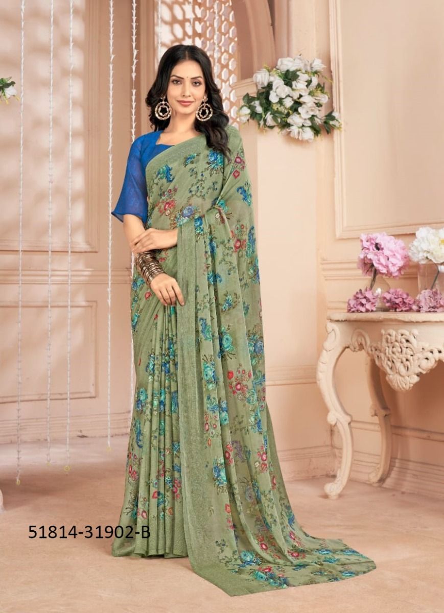 STAR CHIFFON 155 - CATALOG # 51814 (SET OF 12 SAREES)