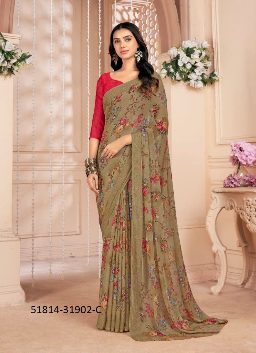 STAR CHIFFON 155 - CATALOG # 51814 (SET OF 12 SAREES)