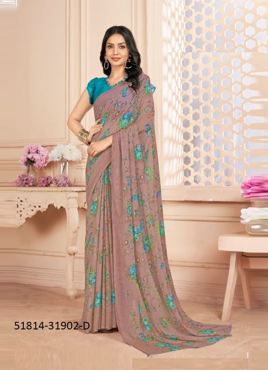 STAR CHIFFON 155 - CATALOG # 51814 (SET OF 12 SAREES)