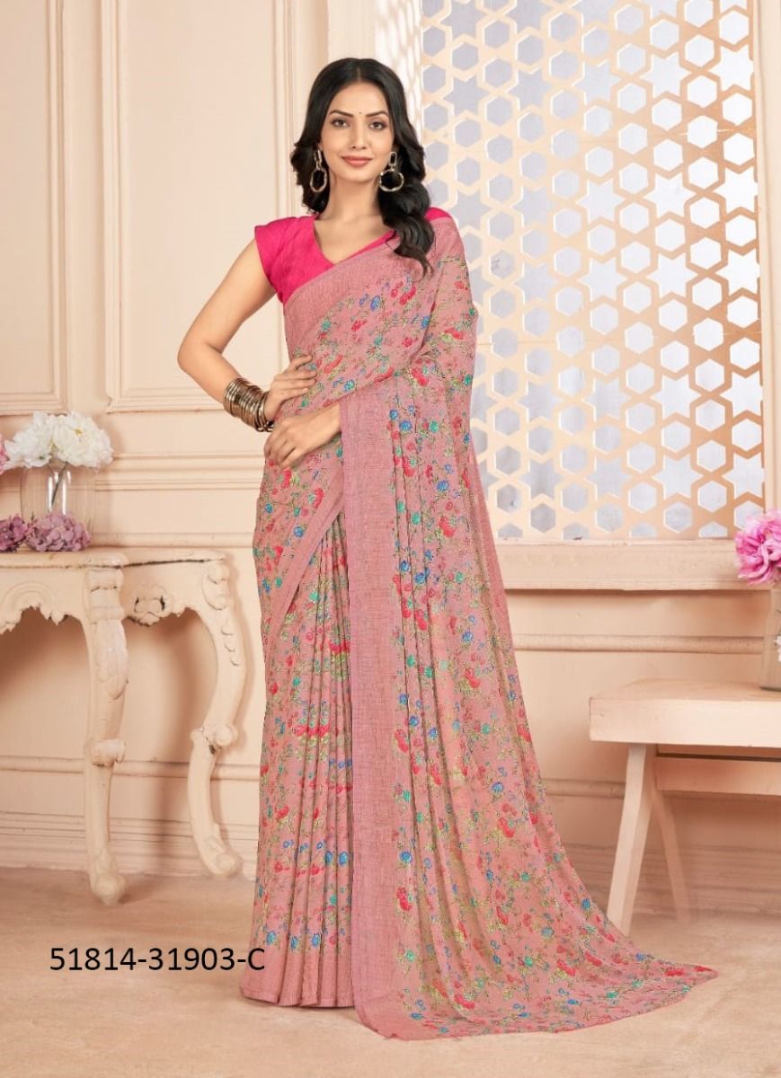 STAR CHIFFON 155 - CATALOG # 51814 (SET OF 12 SAREES)