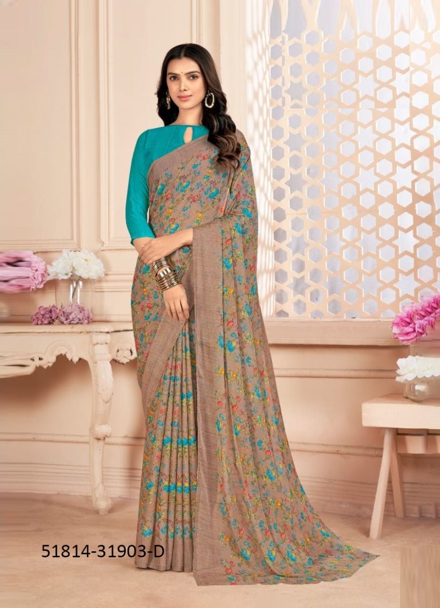 STAR CHIFFON 155 - CATALOG # 51814 (SET OF 12 SAREES)