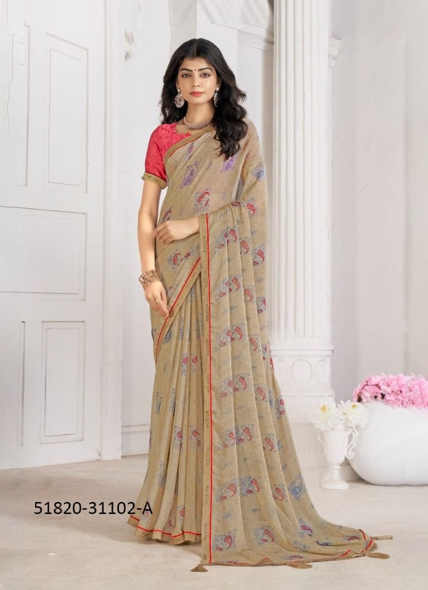 VANILLA 5 - CATALOG # 51820 (SET OF 12 SAREES)