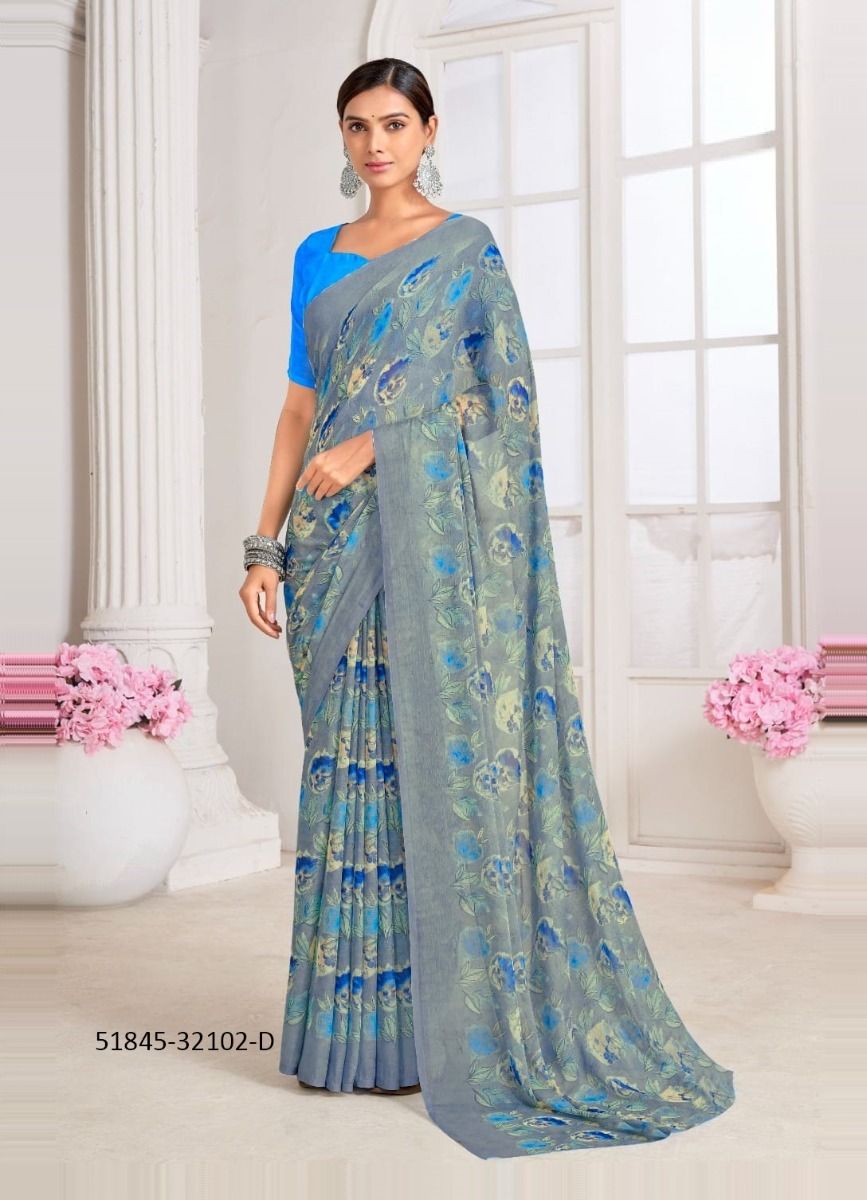 STAR CHIFFON 156 - CATALOG # 51845 (SET OF 12 SAREES) STAR CHIFFON 156 - CATALOG # 51845 (SET OF 12 SAREES)