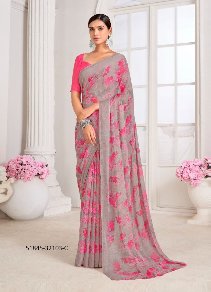 STAR CHIFFON 156 - CATALOG # 51845 (SET OF 12 SAREES) STAR CHIFFON 156 - CATALOG # 51845 (SET OF 12 SAREES)