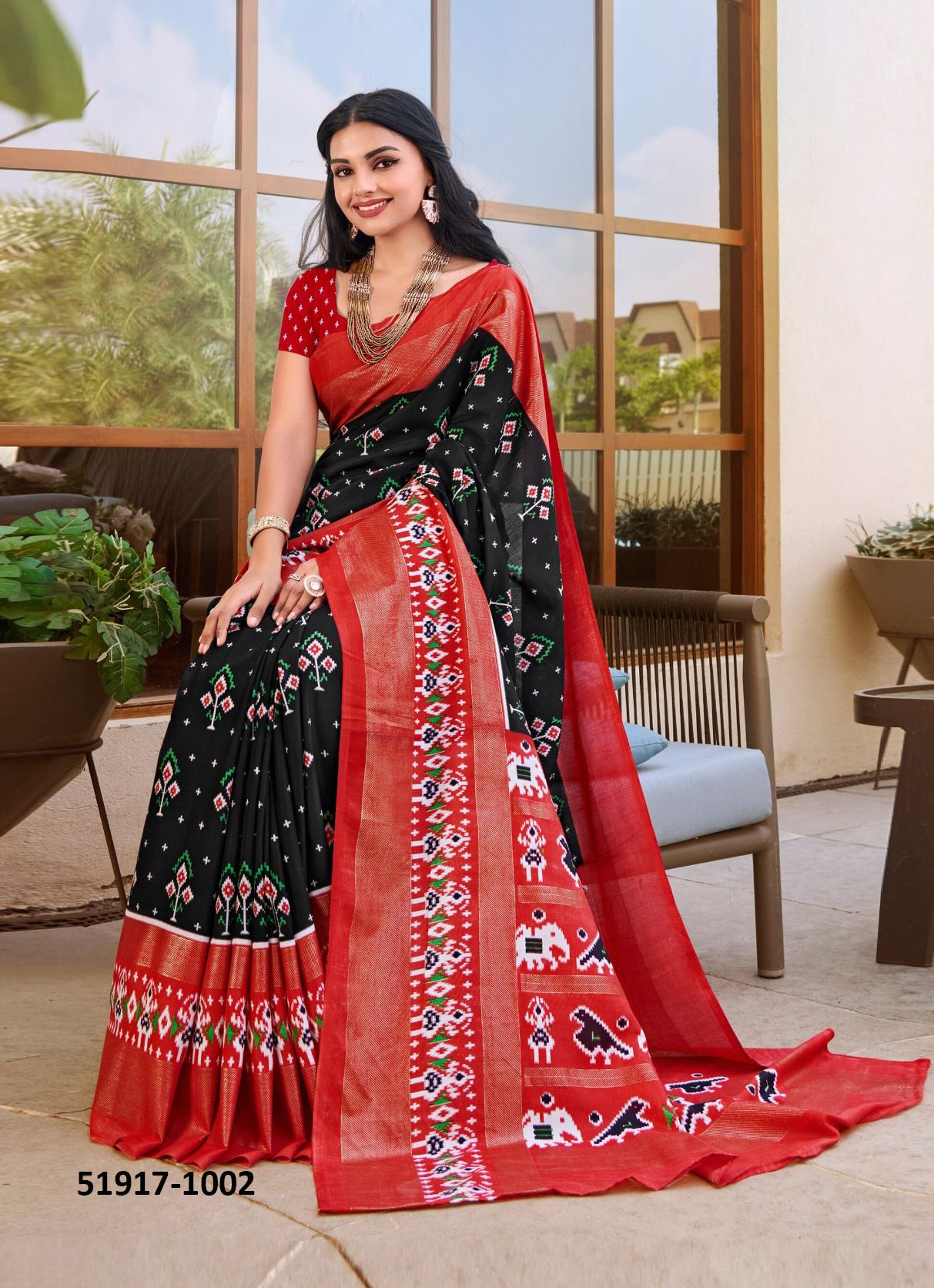 IKKAYA PATOLA 3 - CATALOG # 51917 (SET OF 8 SAREES)