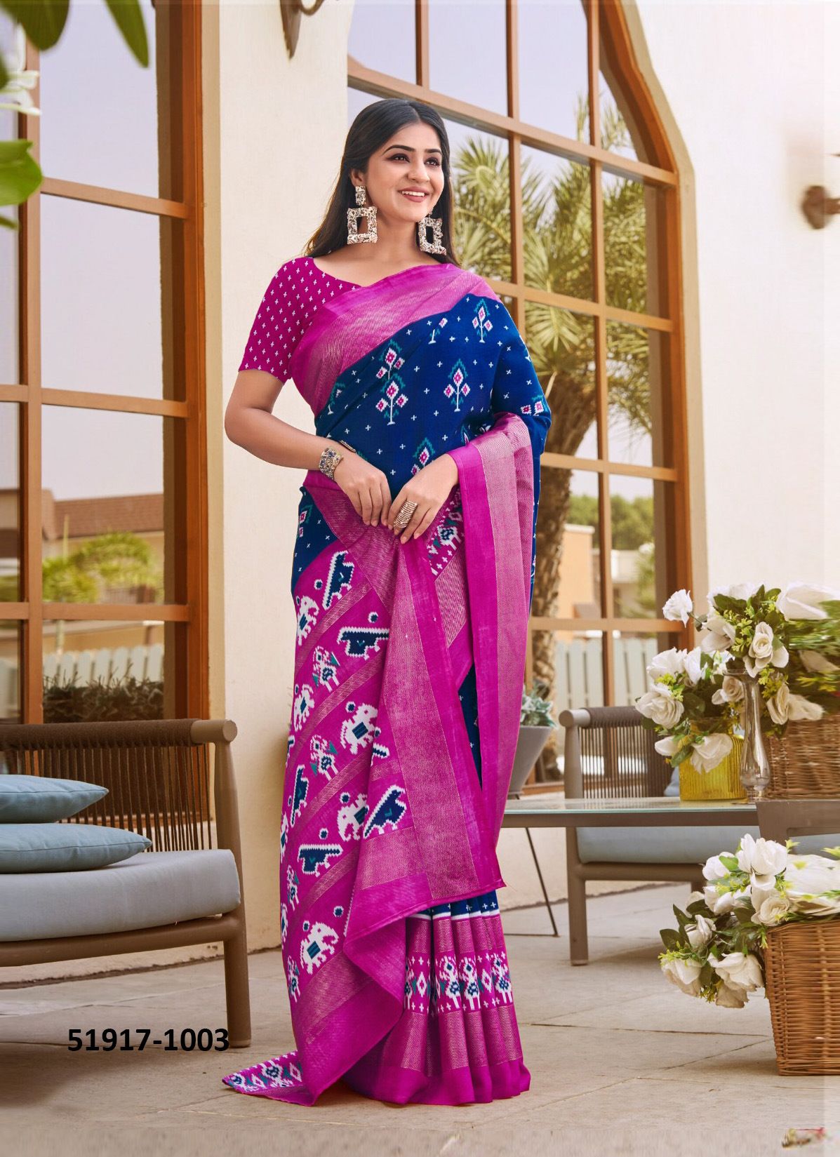 IKKAYA PATOLA 3 - CATALOG # 51917 (SET OF 8 SAREES)