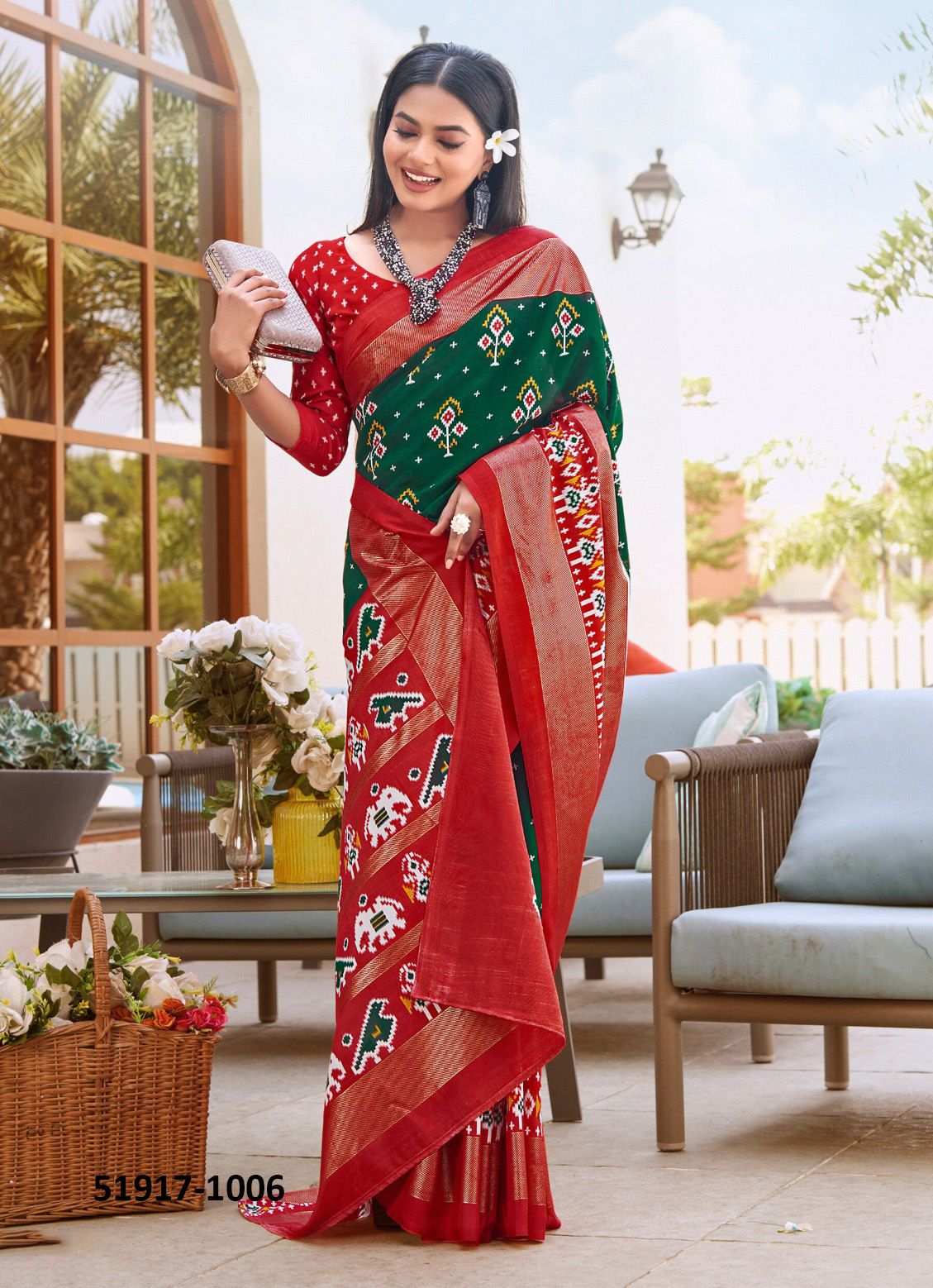 IKKAYA PATOLA 3 - CATALOG # 51917 (SET OF 8 SAREES)