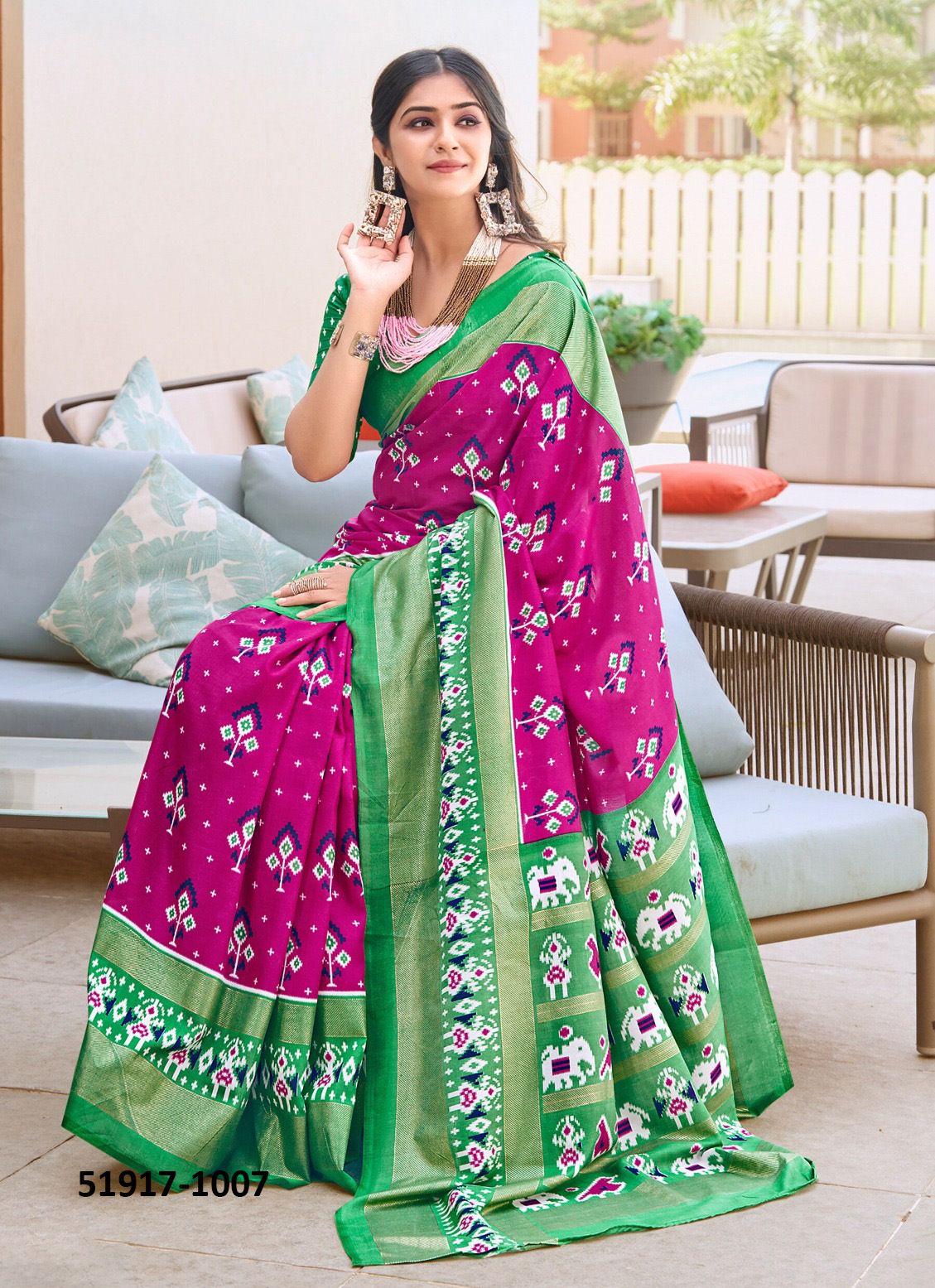IKKAYA PATOLA 3 - CATALOG # 51917 (SET OF 8 SAREES)