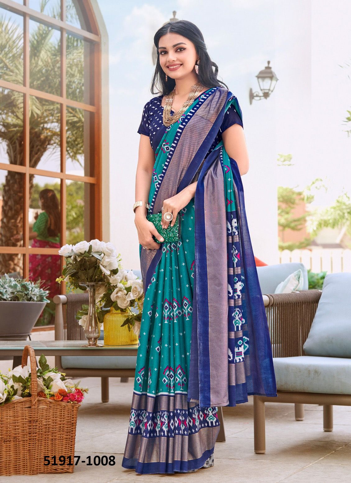 IKKAYA PATOLA 3 - CATALOG # 51917 (SET OF 8 SAREES)
