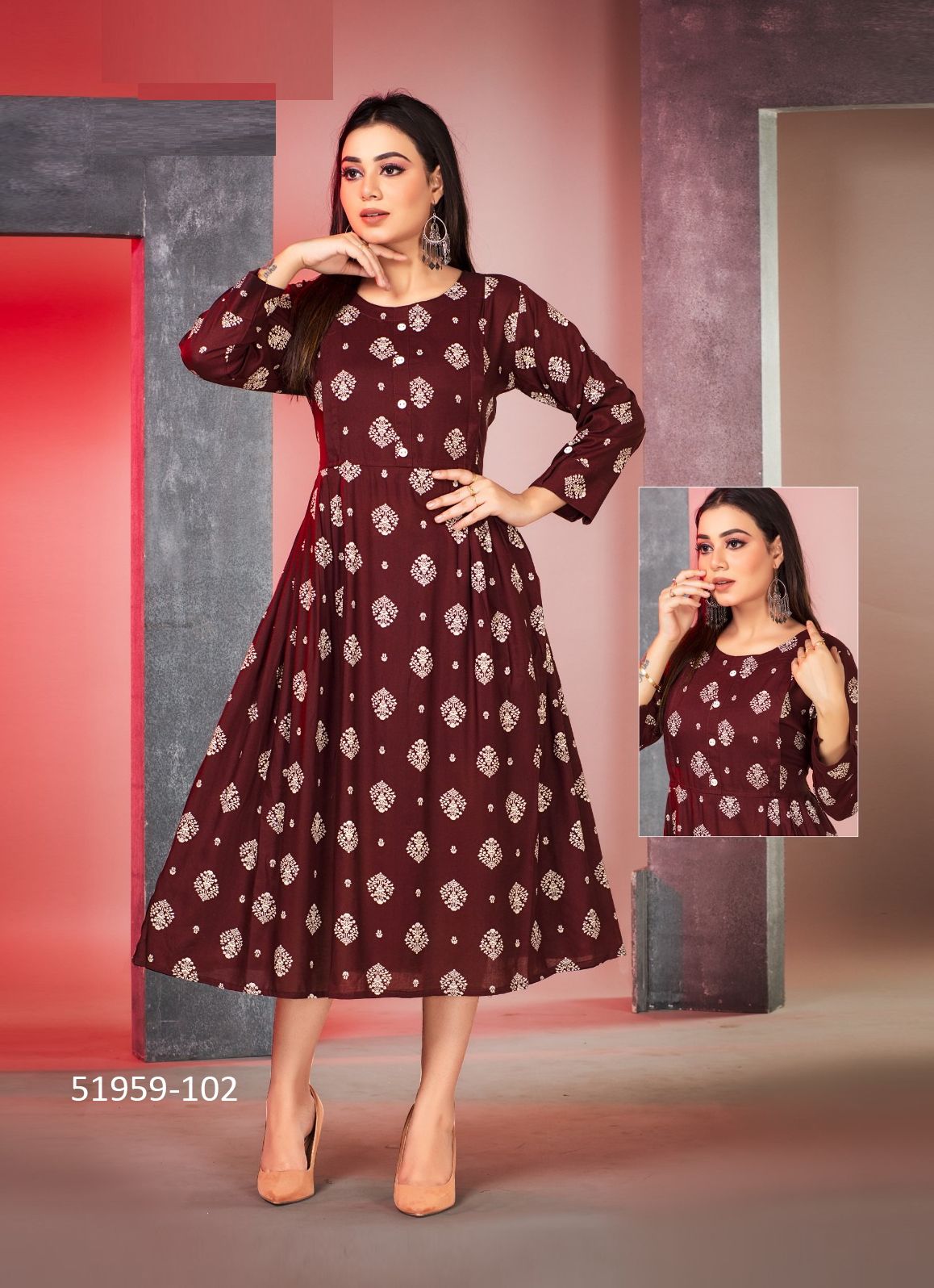 HRIDA - CATALOG # 51959 (SET OF 6 READYMADE KURTIS)