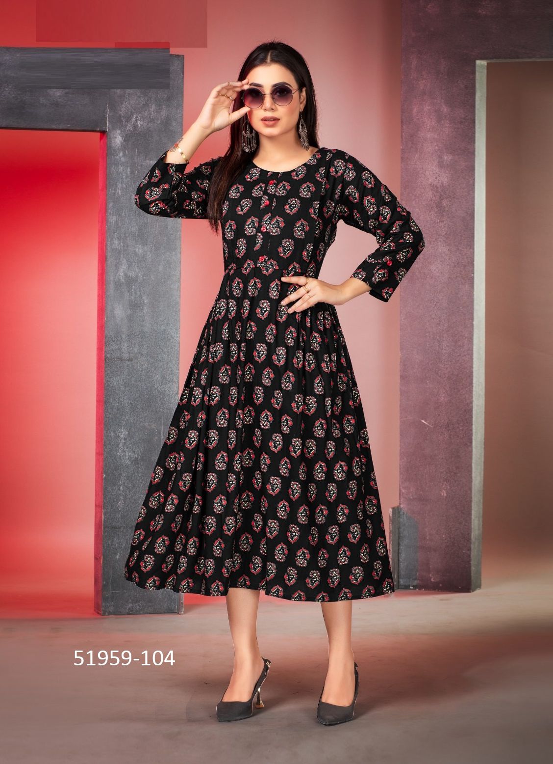 HRIDA - CATALOG # 51959 (SET OF 6 READYMADE KURTIS)
