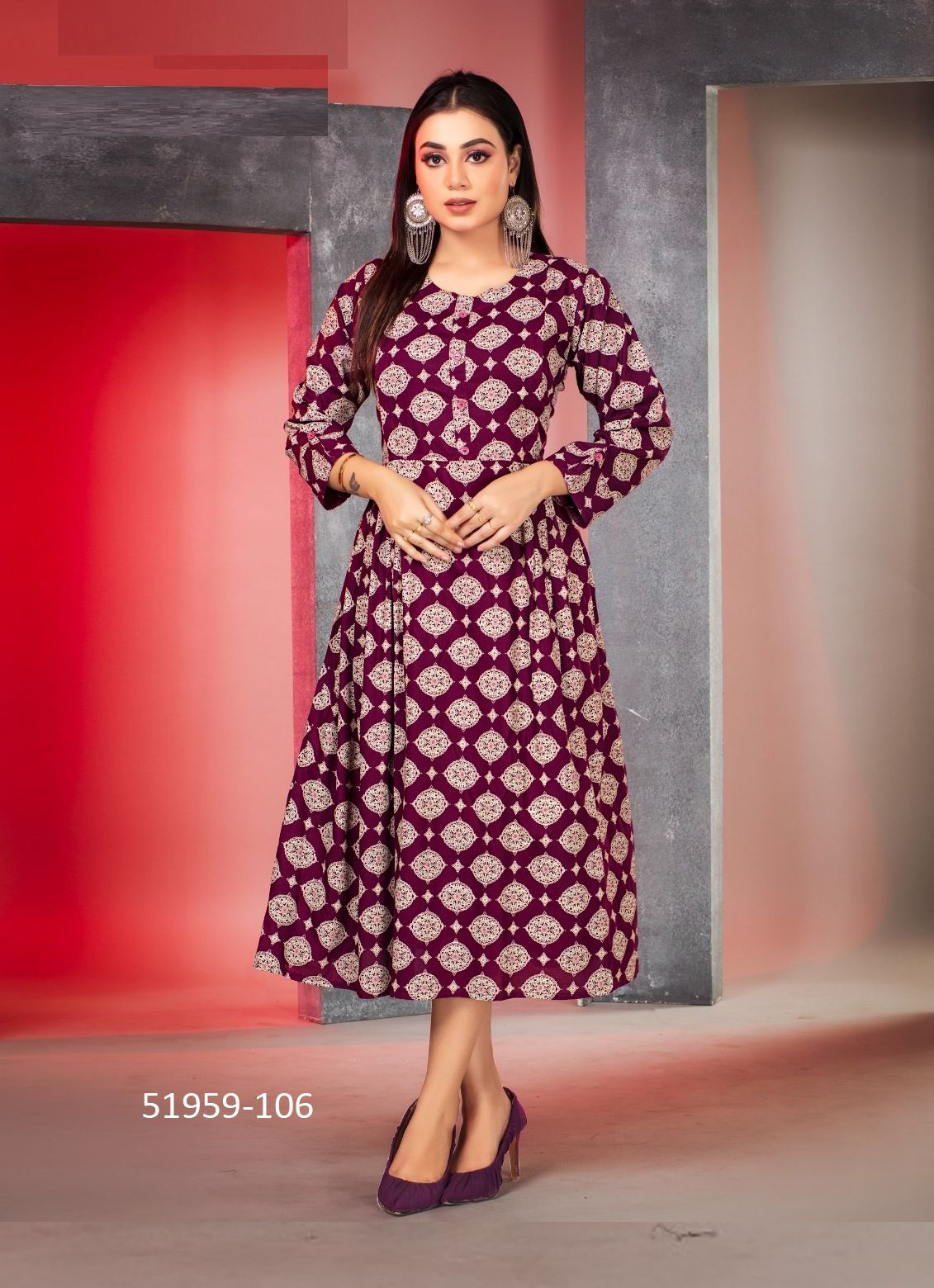 HRIDA - CATALOG # 51959 (SET OF 6 READYMADE KURTIS)