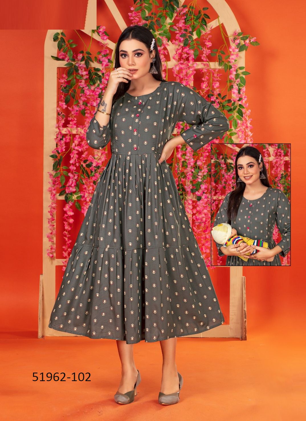 NIKKI - CATALOG # 51962 (SET OF 6 READYMADE KURTIS)