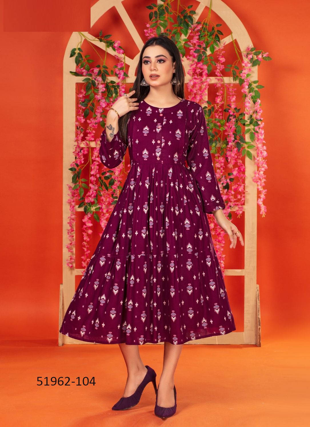 NIKKI - CATALOG # 51962 (SET OF 6 READYMADE KURTIS)
