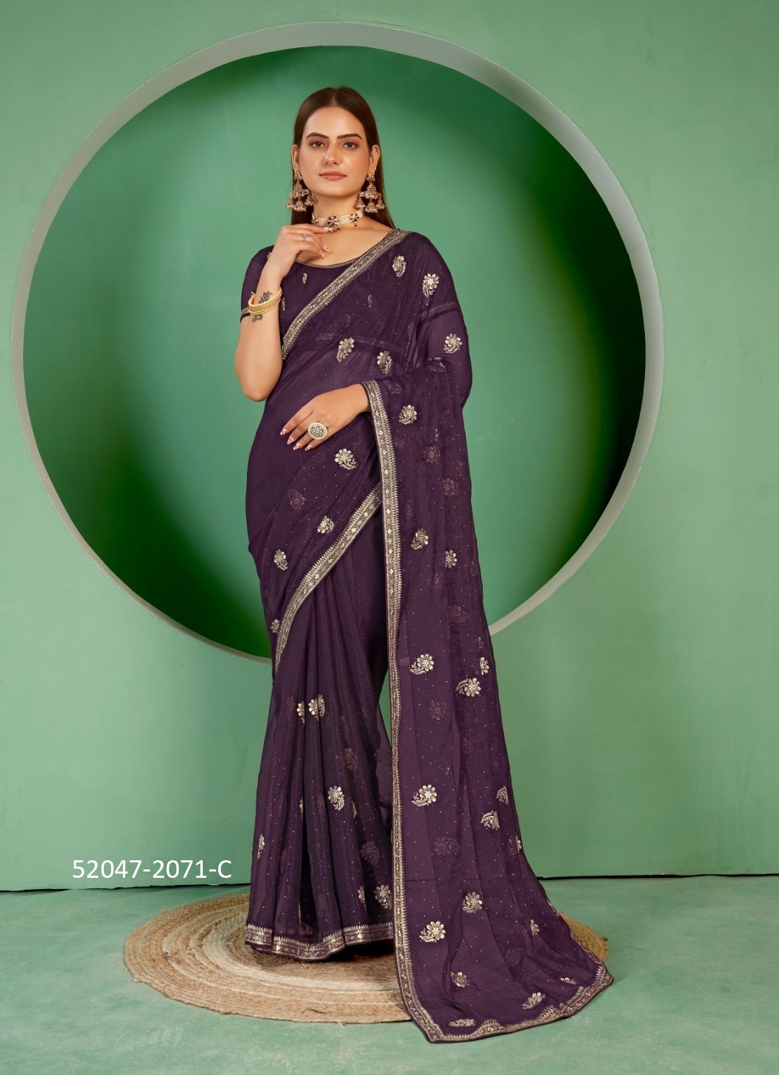 2071A TO 2071C - CATALOG # 52047 (SET OF 3 SAREES) 2071A TO 2071C - CATALOG # 52047 (SET OF 3 SAREES)