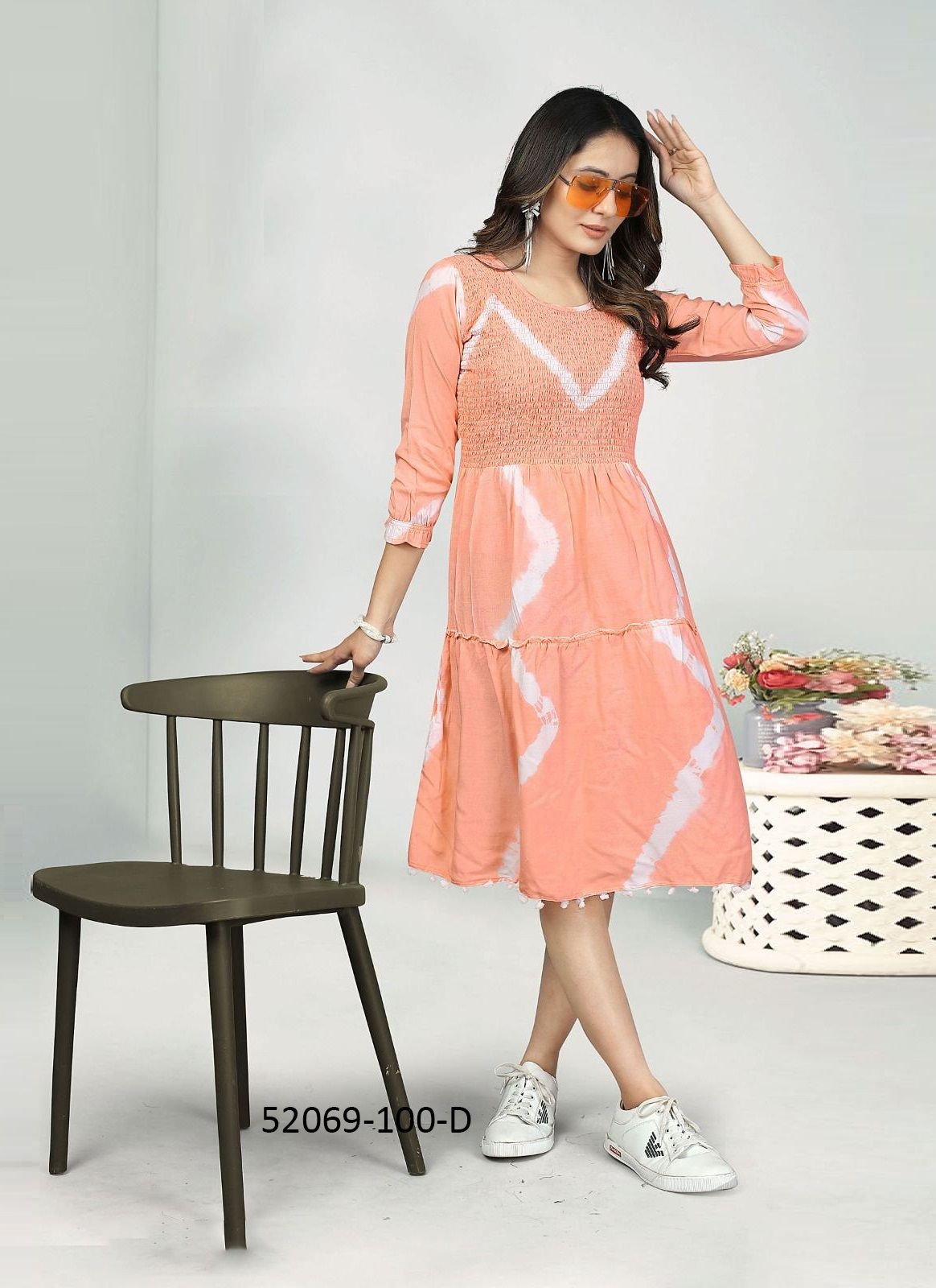 ICY BLUE - CATALOG # 52069 (SET OF 4 READYMADE KURTIS)
