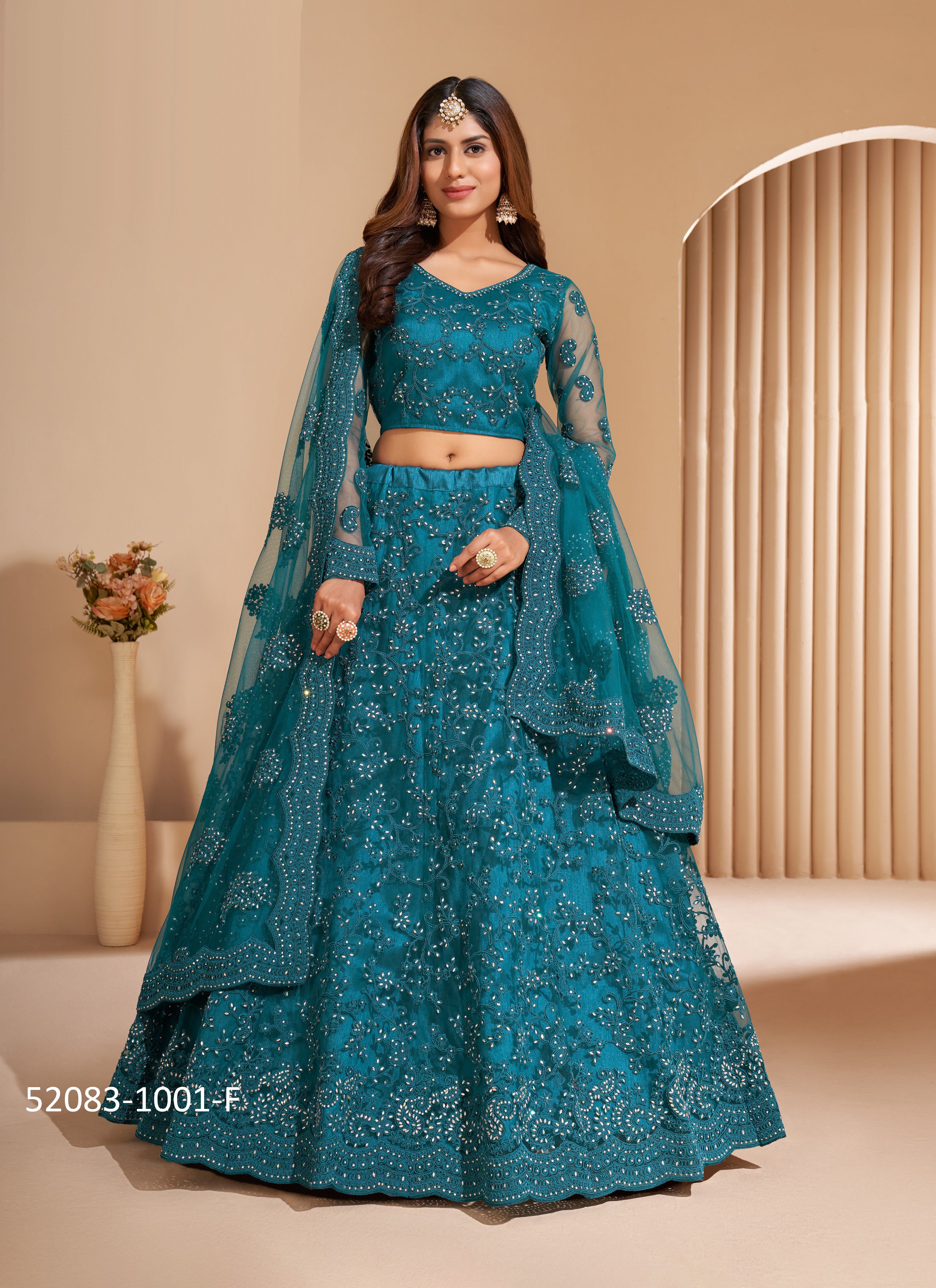 BRIDAL HERITAGE COLOUR SPLASH - CATALOG # 52083 (SET OF 14 LEHENGAS (SEMI-STITCHED)) BRIDAL HERITAGE COLOUR SPLASH - CATALOG # 52083 (SET OF 14 LEHENGAS (SEMI-STITCHED))