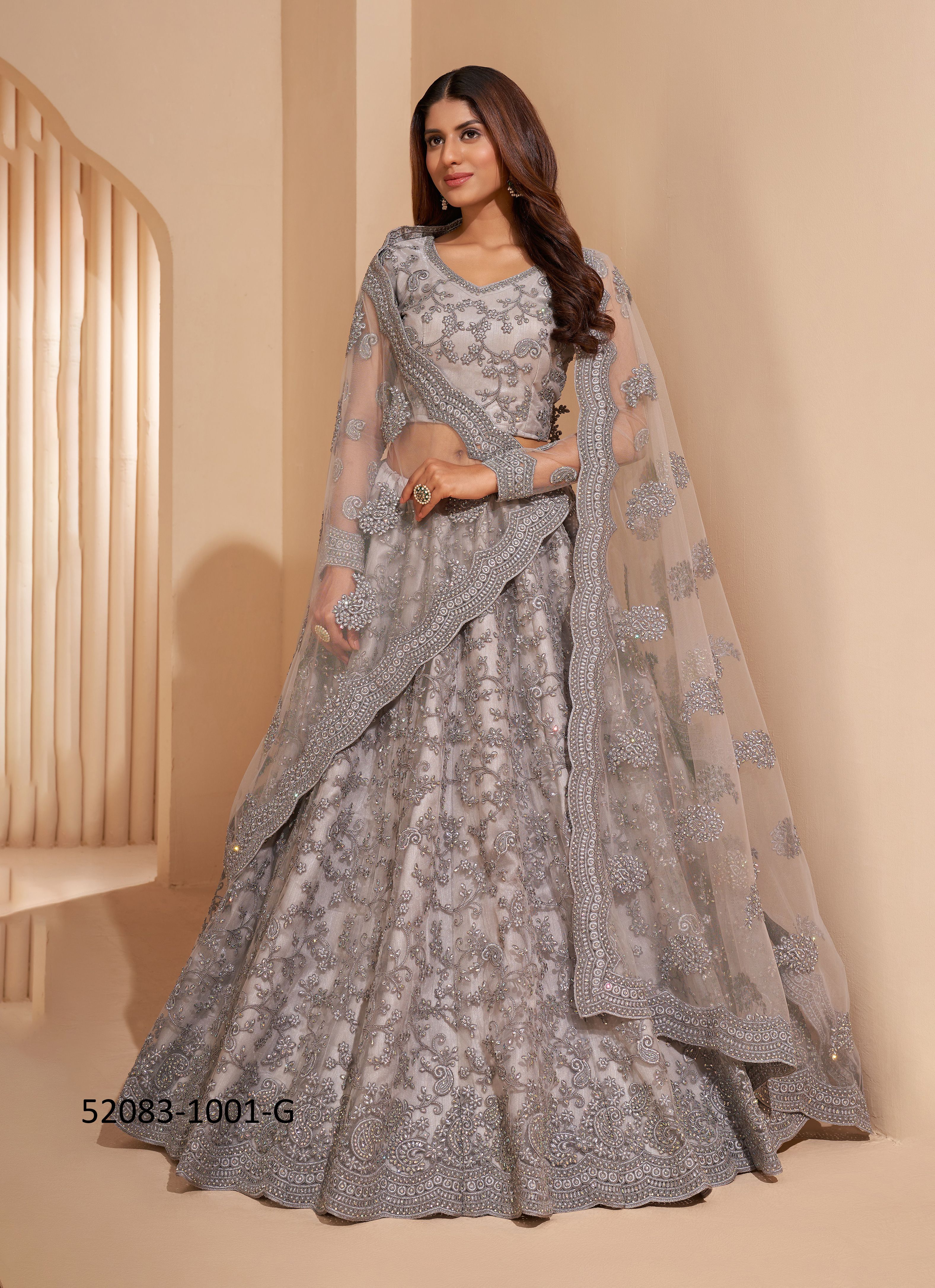 BRIDAL HERITAGE COLOUR SPLASH - CATALOG # 52083 (SET OF 14 LEHENGAS (SEMI-STITCHED)) BRIDAL HERITAGE COLOUR SPLASH - CATALOG # 52083 (SET OF 14 LEHENGAS (SEMI-STITCHED))