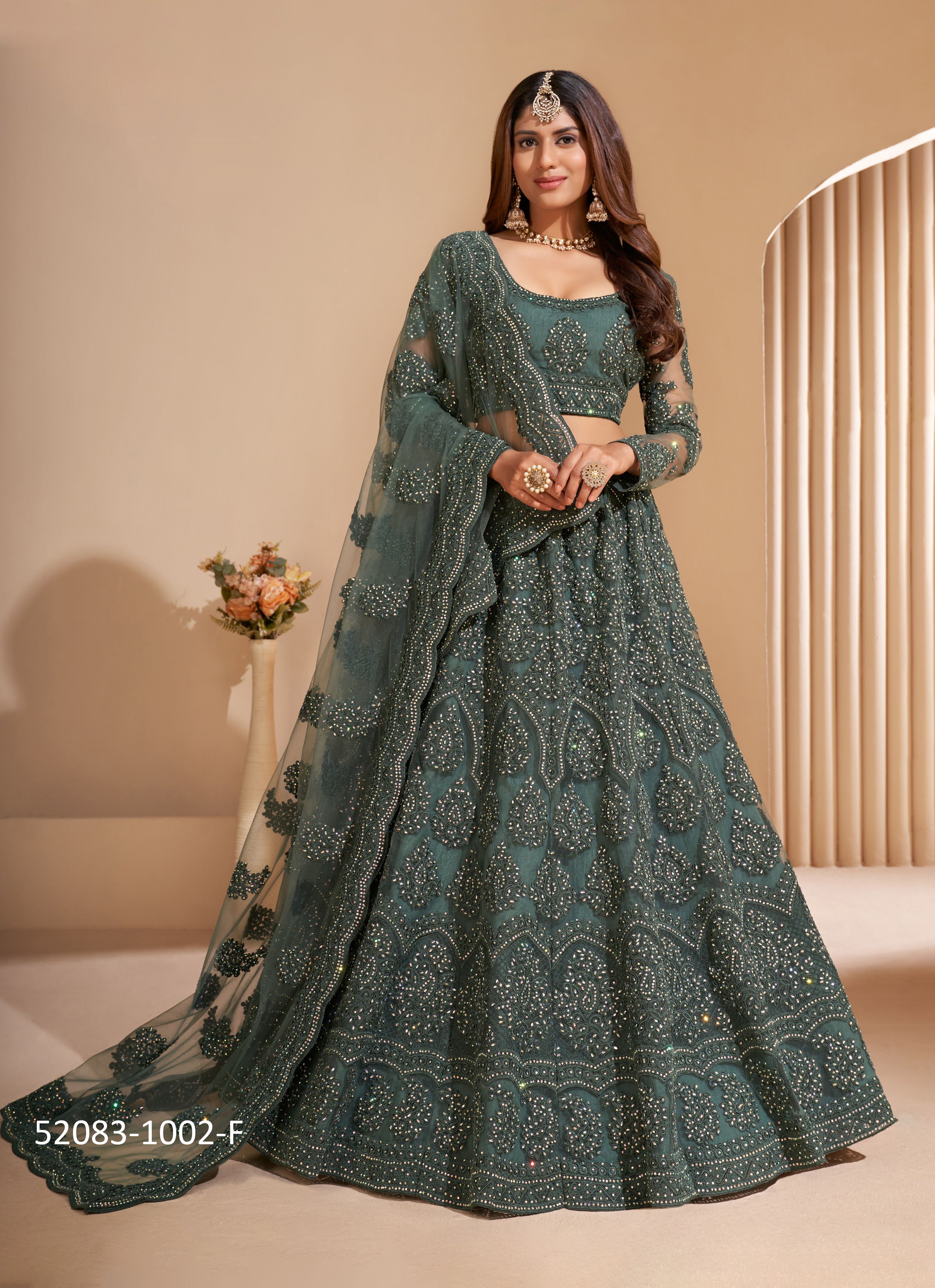 BRIDAL HERITAGE COLOUR SPLASH - CATALOG # 52083 (SET OF 14 LEHENGAS (SEMI-STITCHED)) BRIDAL HERITAGE COLOUR SPLASH - CATALOG # 52083 (SET OF 14 LEHENGAS (SEMI-STITCHED))