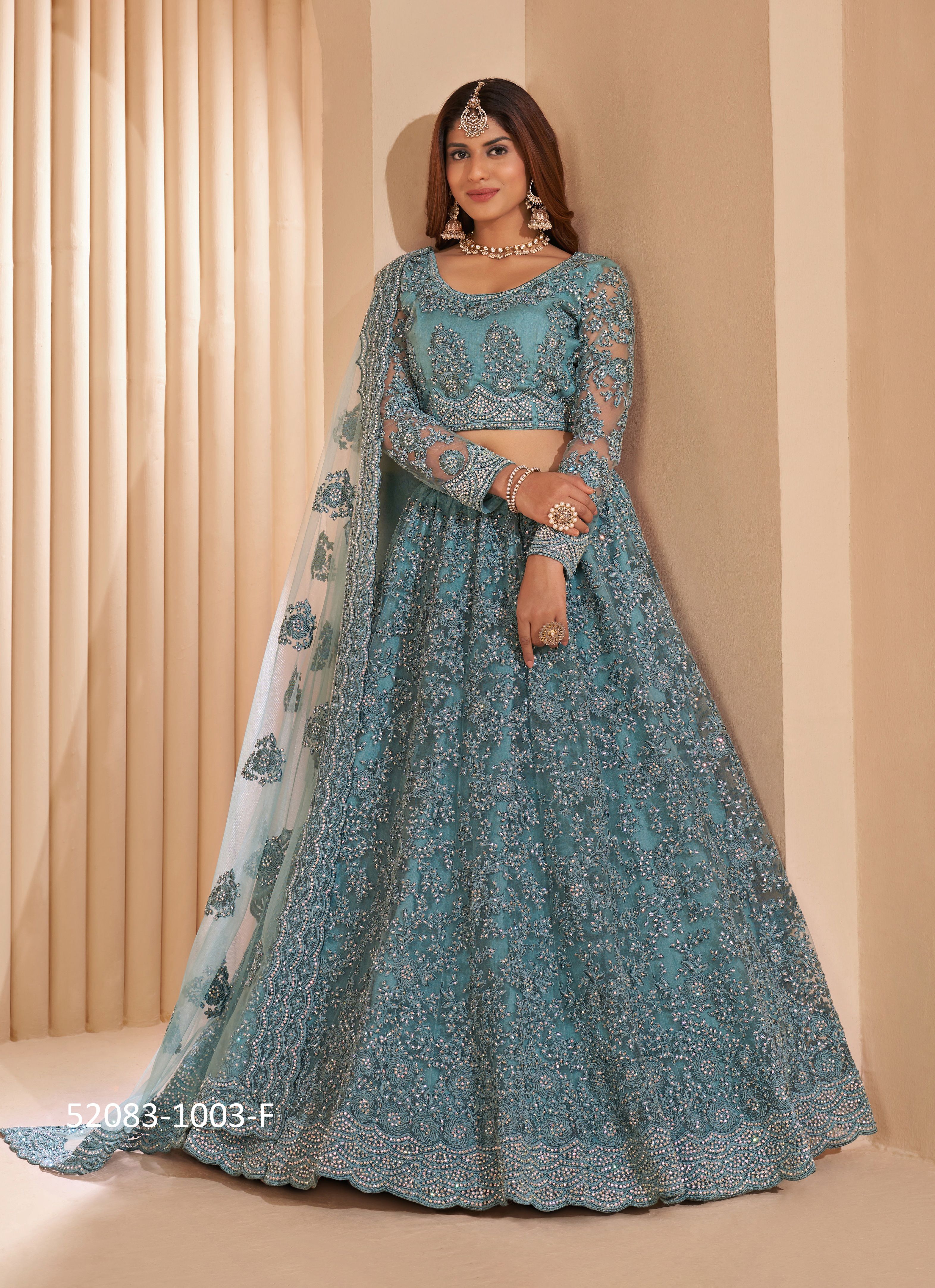 BRIDAL HERITAGE COLOUR SPLASH - CATALOG # 52083 (SET OF 14 LEHENGAS (SEMI-STITCHED)) BRIDAL HERITAGE COLOUR SPLASH - CATALOG # 52083 (SET OF 14 LEHENGAS (SEMI-STITCHED))