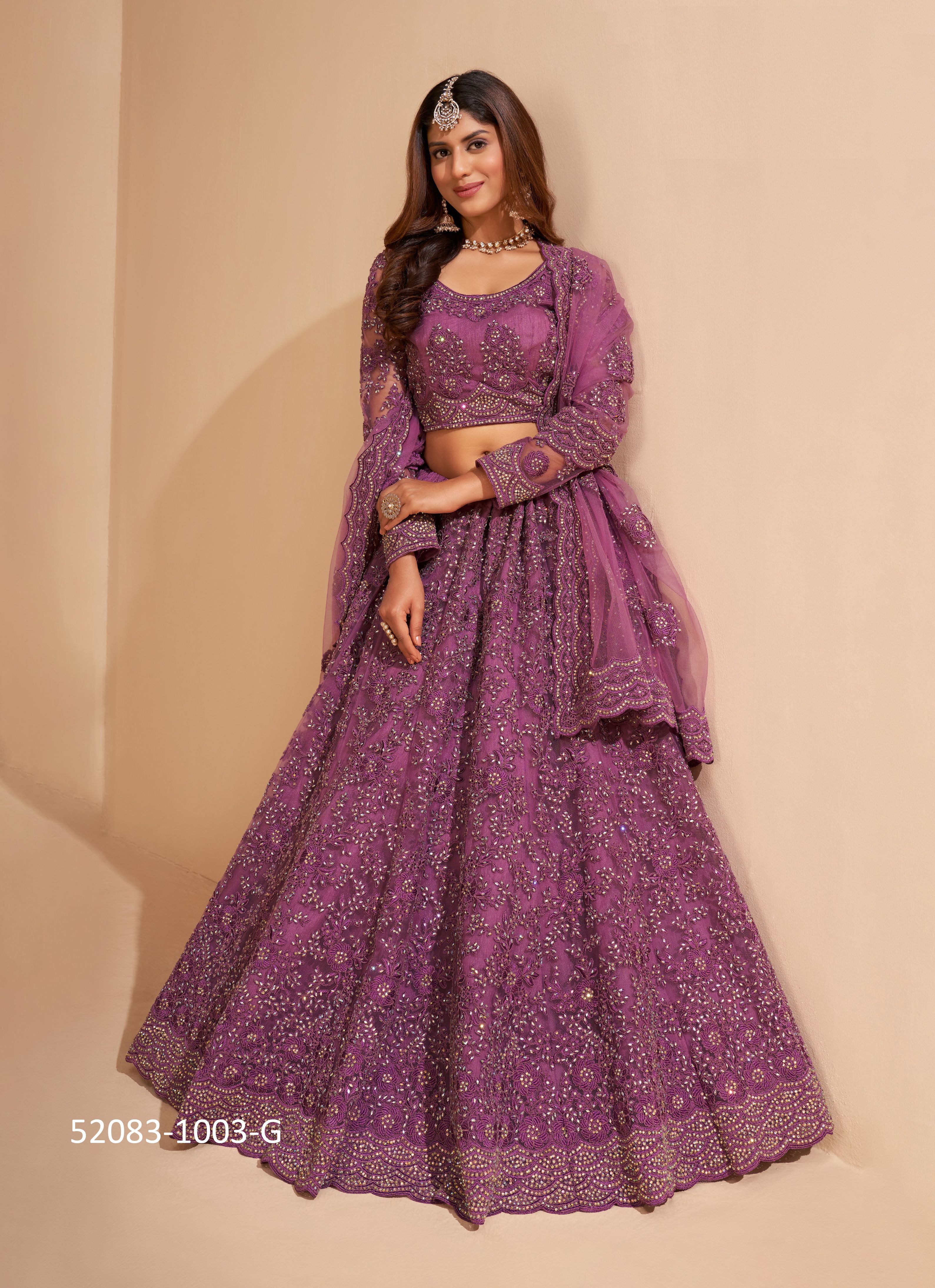 BRIDAL HERITAGE COLOUR SPLASH - CATALOG # 52083 (SET OF 14 LEHENGAS (SEMI-STITCHED)) BRIDAL HERITAGE COLOUR SPLASH - CATALOG # 52083 (SET OF 14 LEHENGAS (SEMI-STITCHED))