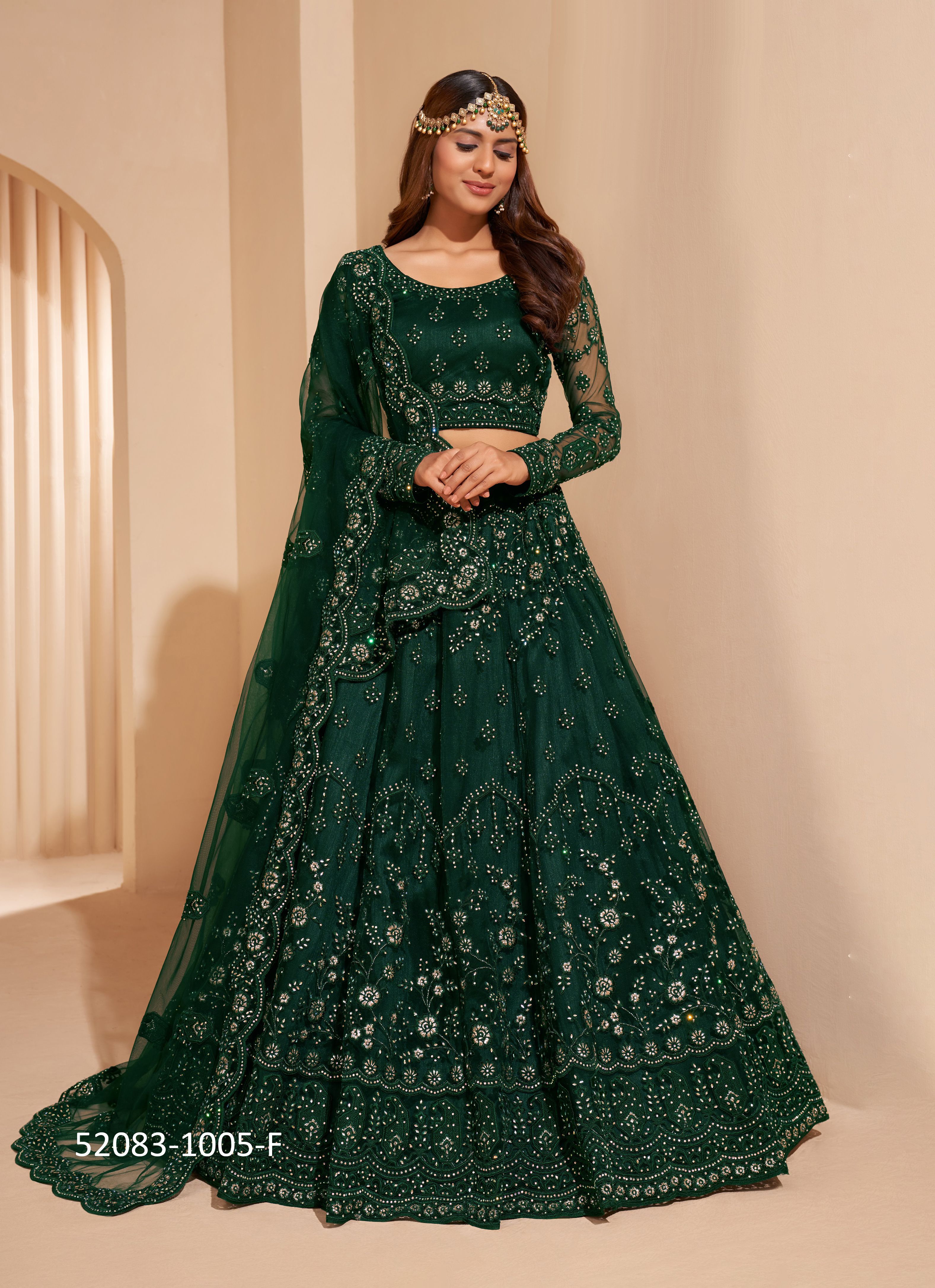 BRIDAL HERITAGE COLOUR SPLASH - CATALOG # 52083 (SET OF 14 LEHENGAS (SEMI-STITCHED)) BRIDAL HERITAGE COLOUR SPLASH - CATALOG # 52083 (SET OF 14 LEHENGAS (SEMI-STITCHED))