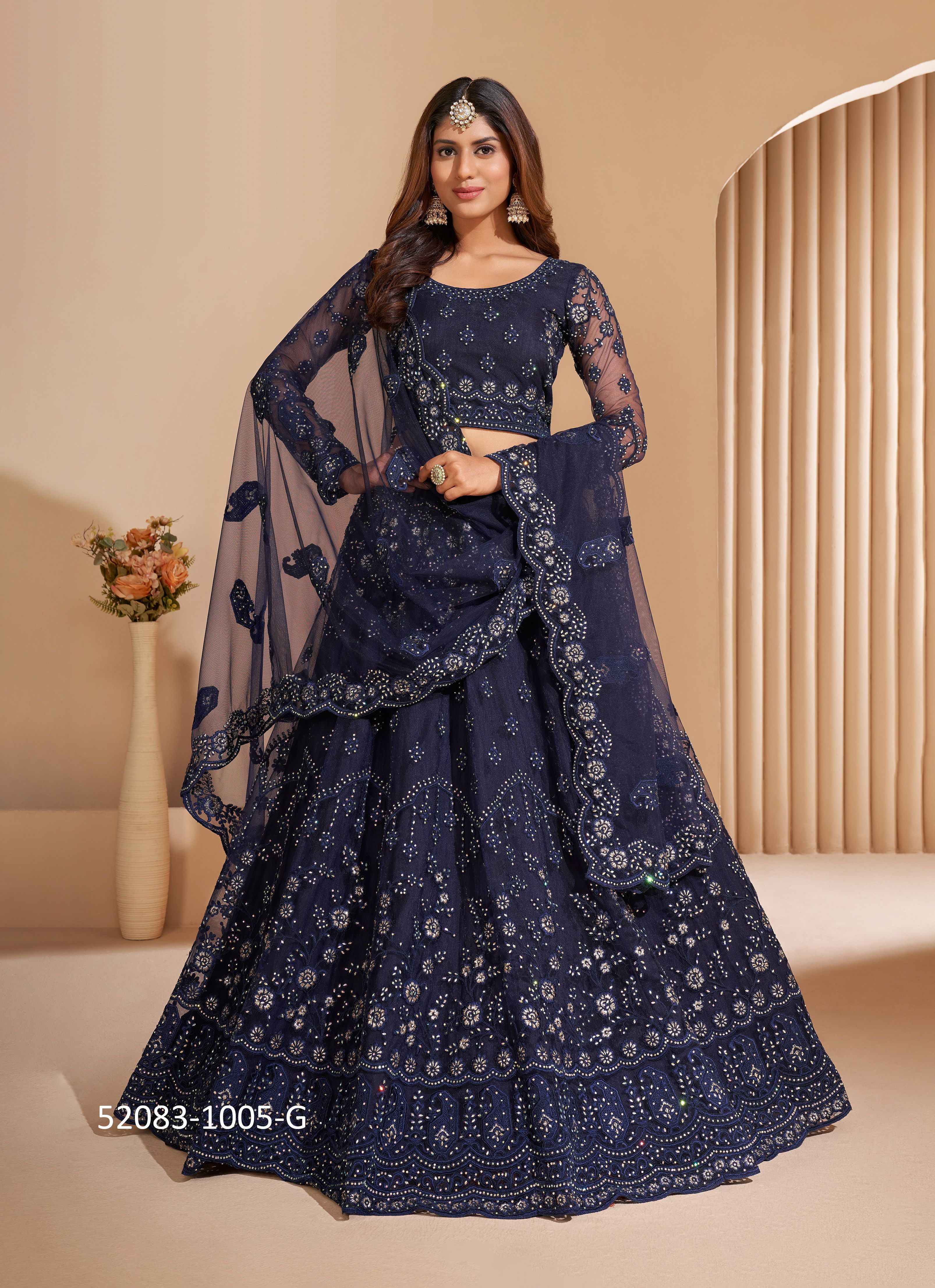 BRIDAL HERITAGE COLOUR SPLASH - CATALOG # 52083 (SET OF 14 LEHENGAS (SEMI-STITCHED)) BRIDAL HERITAGE COLOUR SPLASH - CATALOG # 52083 (SET OF 14 LEHENGAS (SEMI-STITCHED))