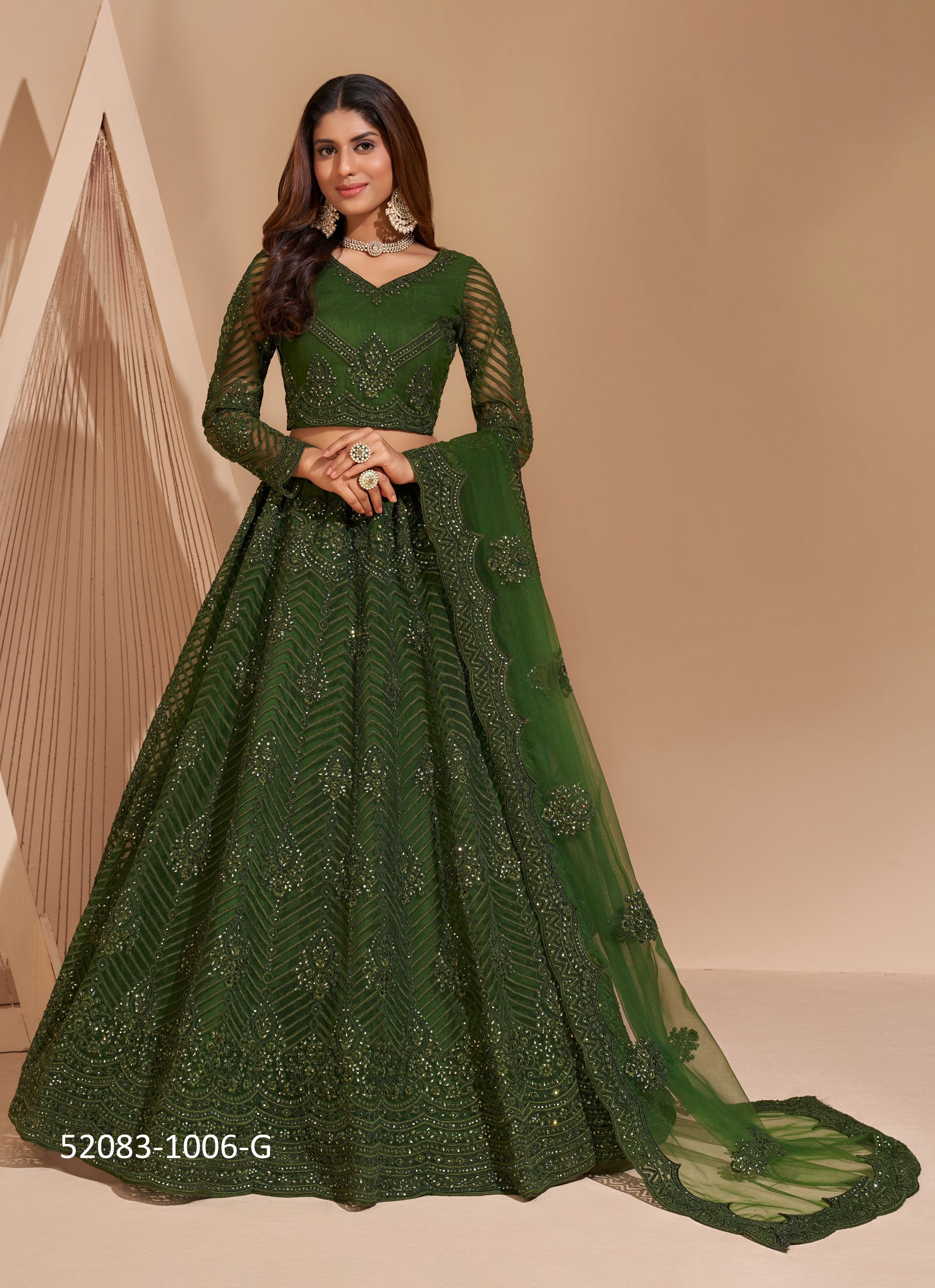 BRIDAL HERITAGE COLOUR SPLASH - CATALOG # 52083 (SET OF 14 LEHENGAS (SEMI-STITCHED)) BRIDAL HERITAGE COLOUR SPLASH - CATALOG # 52083 (SET OF 14 LEHENGAS (SEMI-STITCHED))