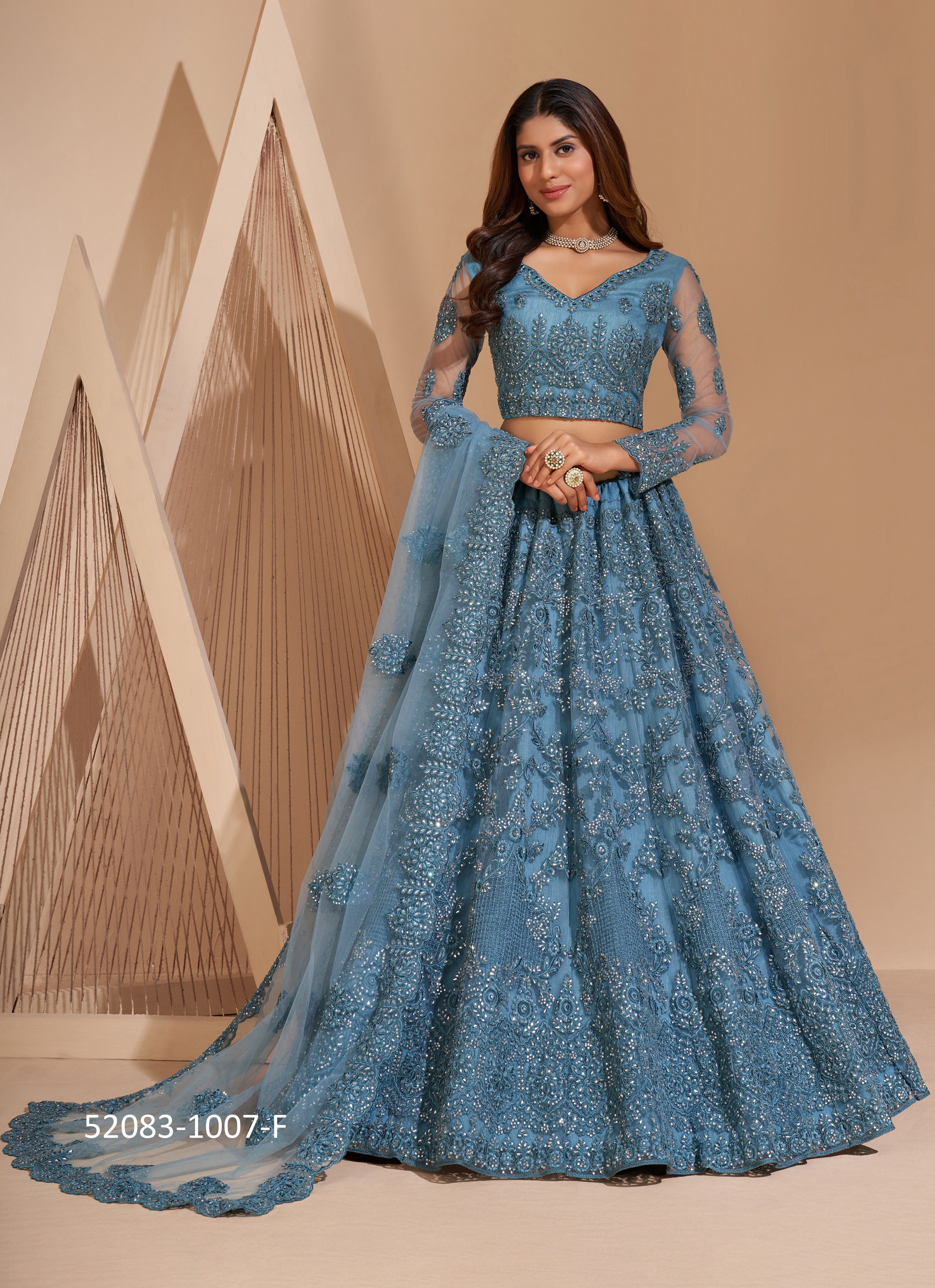 BRIDAL HERITAGE COLOUR SPLASH - CATALOG # 52083 (SET OF 14 LEHENGAS (SEMI-STITCHED)) BRIDAL HERITAGE COLOUR SPLASH - CATALOG # 52083 (SET OF 14 LEHENGAS (SEMI-STITCHED))