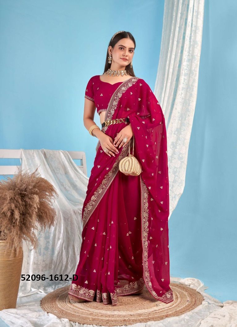 COLORS OF 1612 - CATALOG # 52096 (SET OF 4 SAREES) COLORS OF 1612 - CATALOG # 52096 (SET OF 4 SAREES)