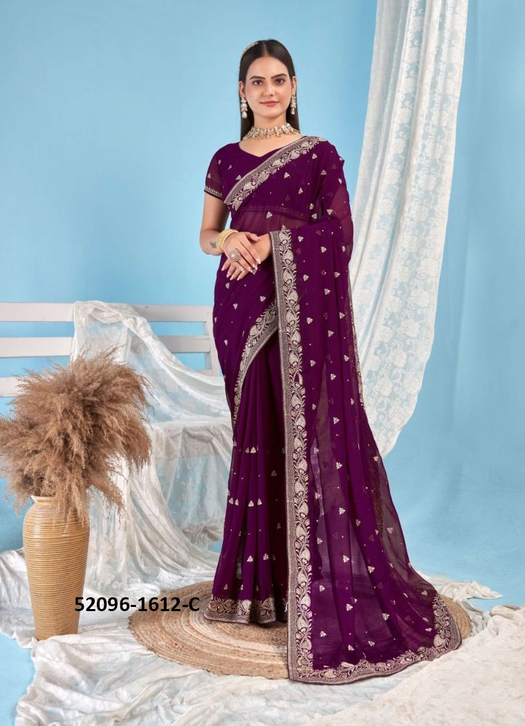 COLORS OF 1612 - CATALOG # 52096 (SET OF 4 SAREES) COLORS OF 1612 - CATALOG # 52096 (SET OF 4 SAREES)