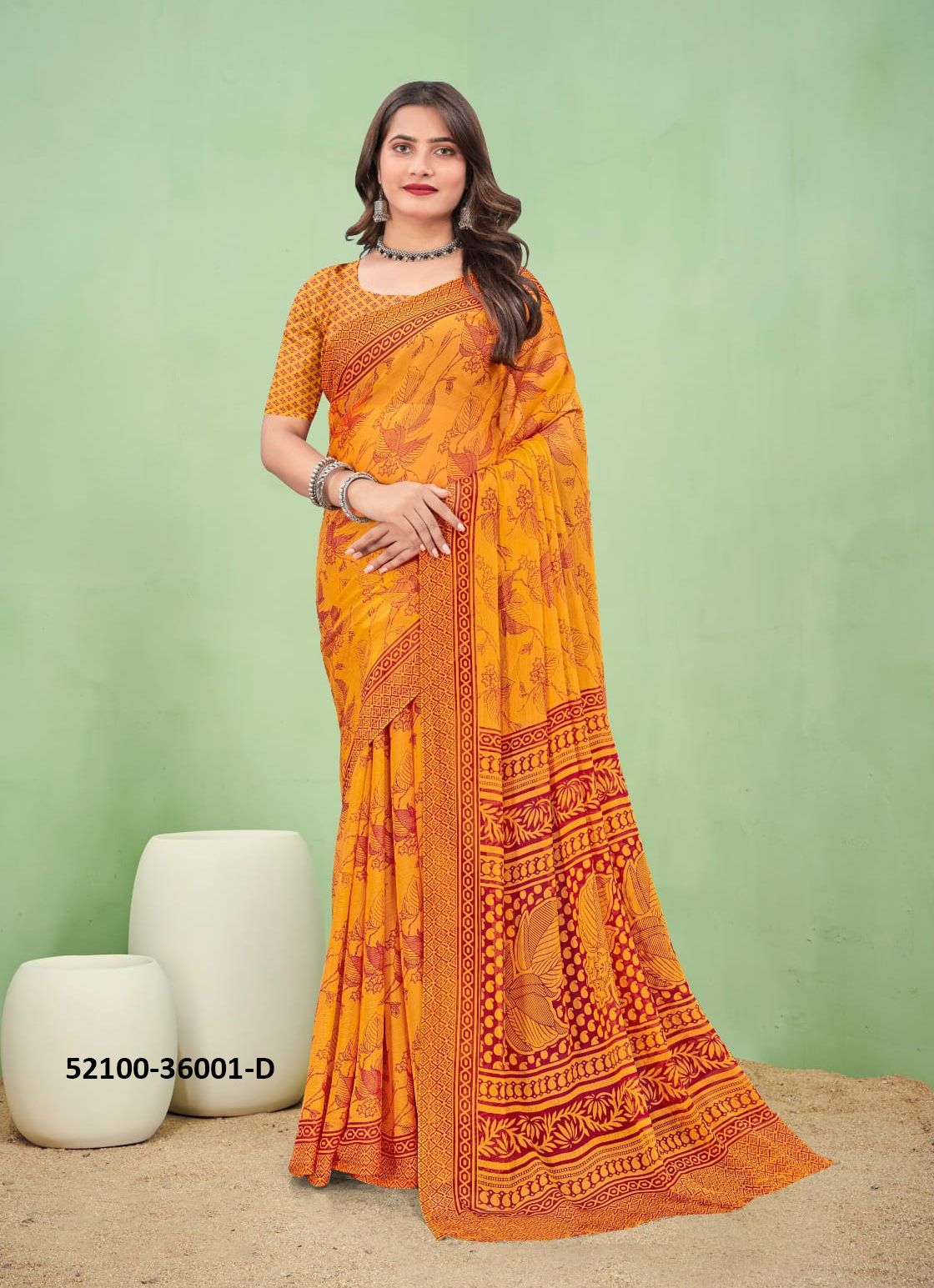 STAR CHIFFON 168 - CATALOG # 52100 (SET OF 12 SAREES)