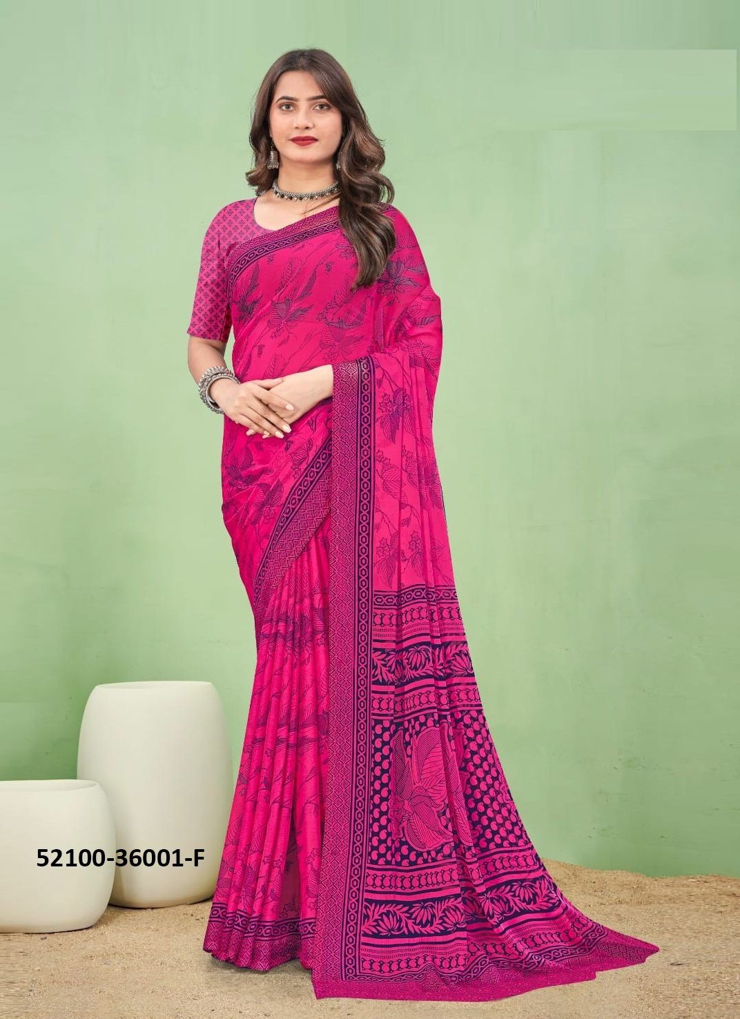 STAR CHIFFON 168 - CATALOG # 52100 (SET OF 12 SAREES)