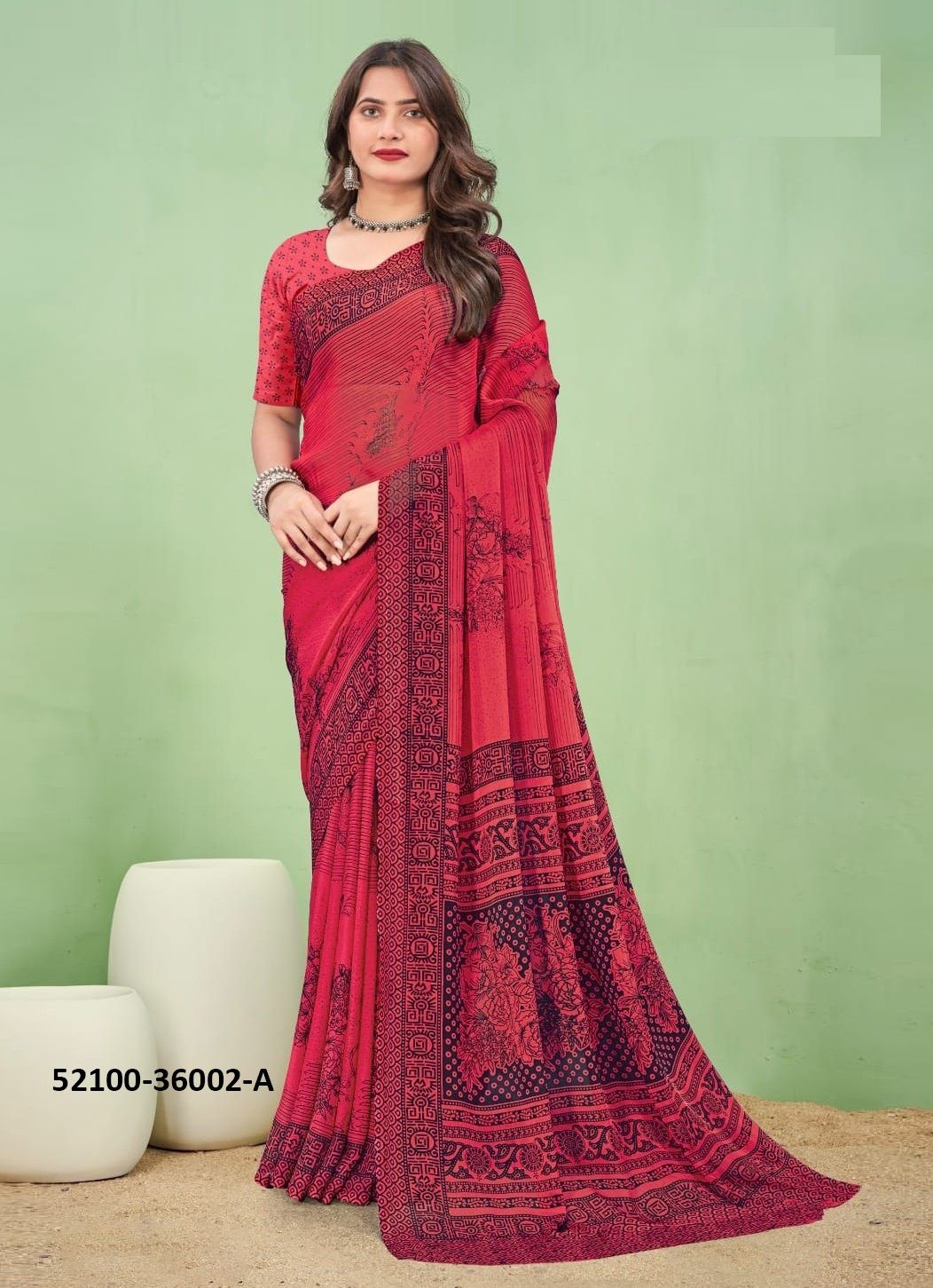 STAR CHIFFON 168 - CATALOG # 52100 (SET OF 12 SAREES)