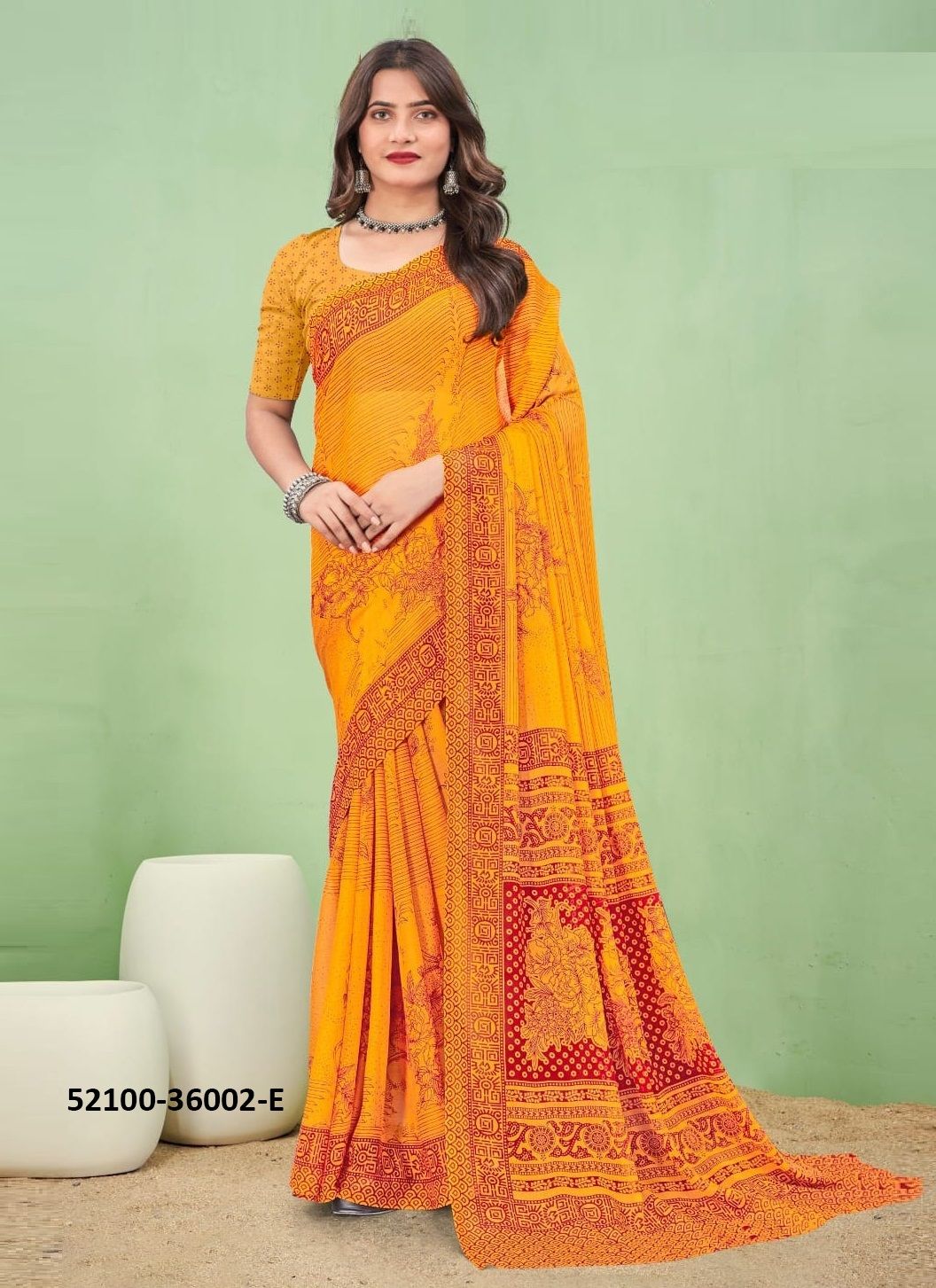 STAR CHIFFON 168 - CATALOG # 52100 (SET OF 12 SAREES)