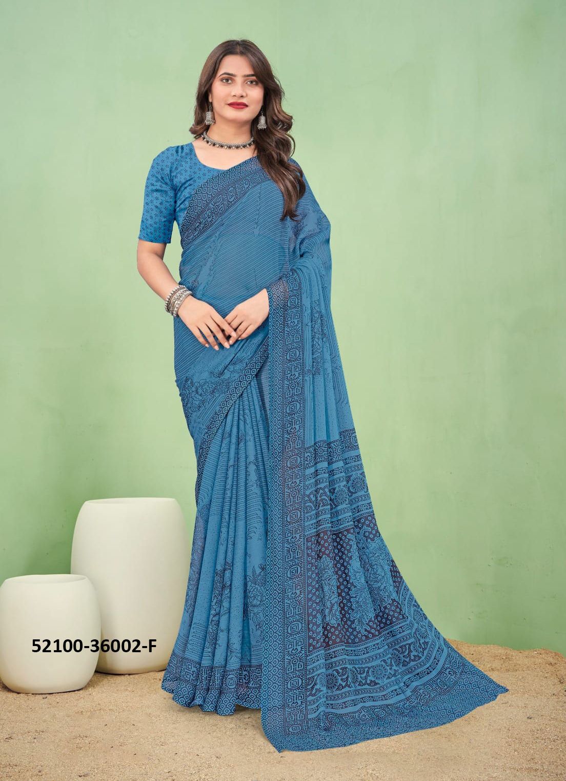 STAR CHIFFON 168 - CATALOG # 52100 (SET OF 12 SAREES)
