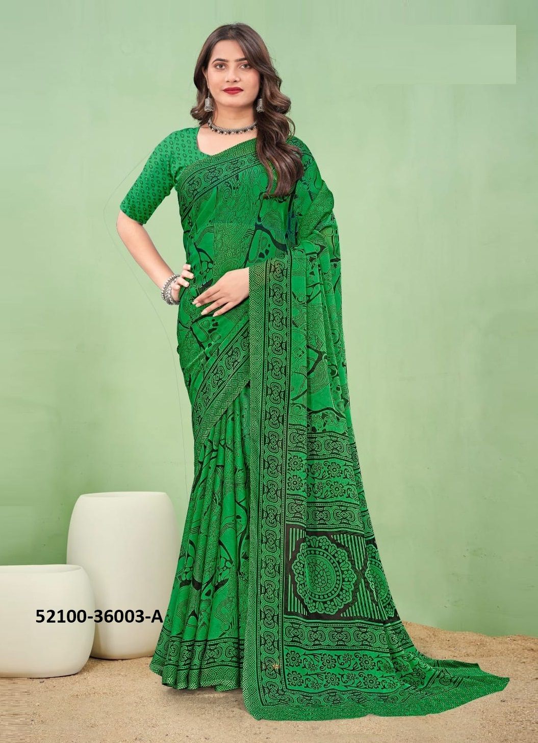 STAR CHIFFON 168 - CATALOG # 52100 (SET OF 12 SAREES)