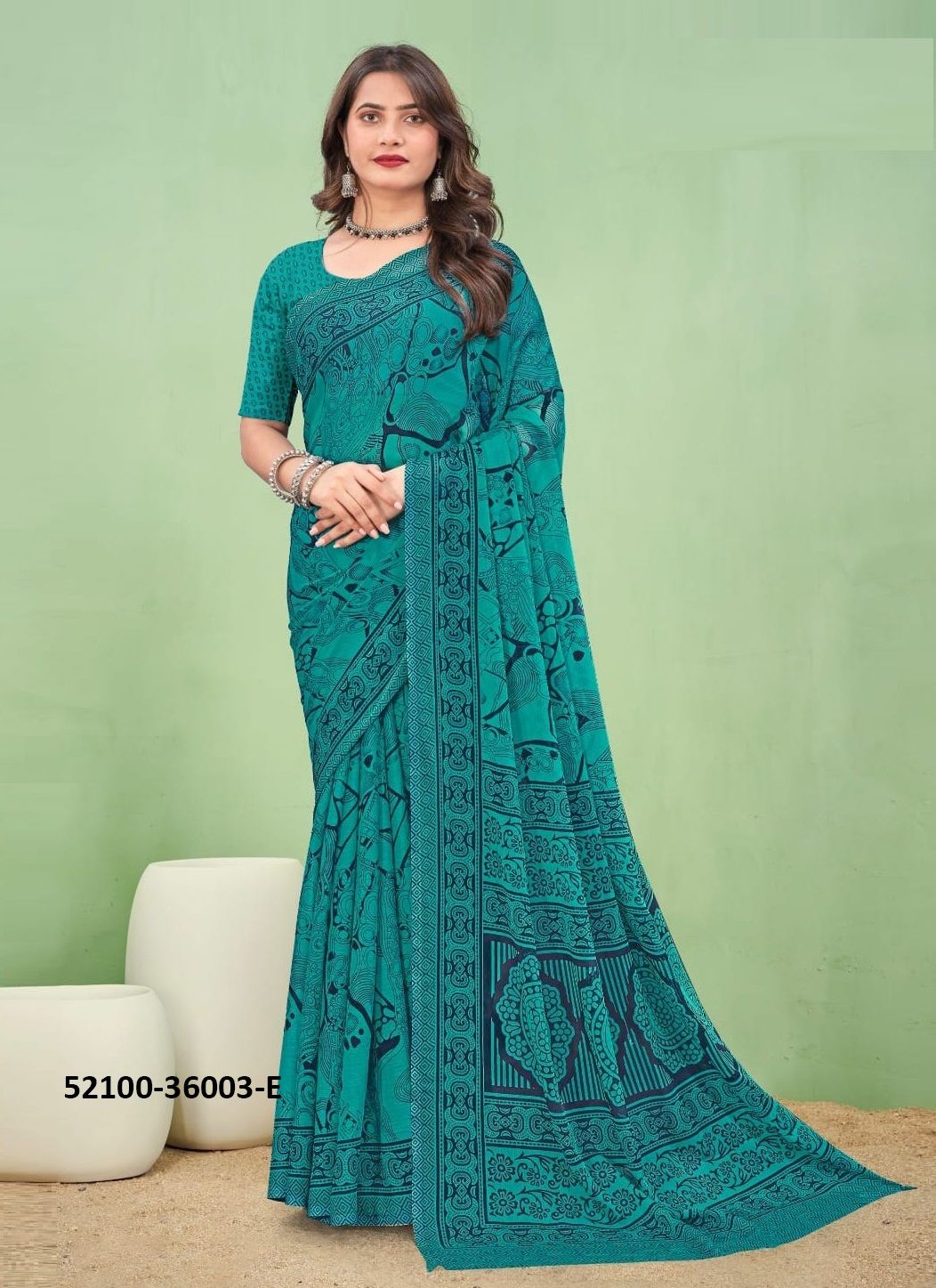 STAR CHIFFON 168 - CATALOG # 52100 (SET OF 12 SAREES)