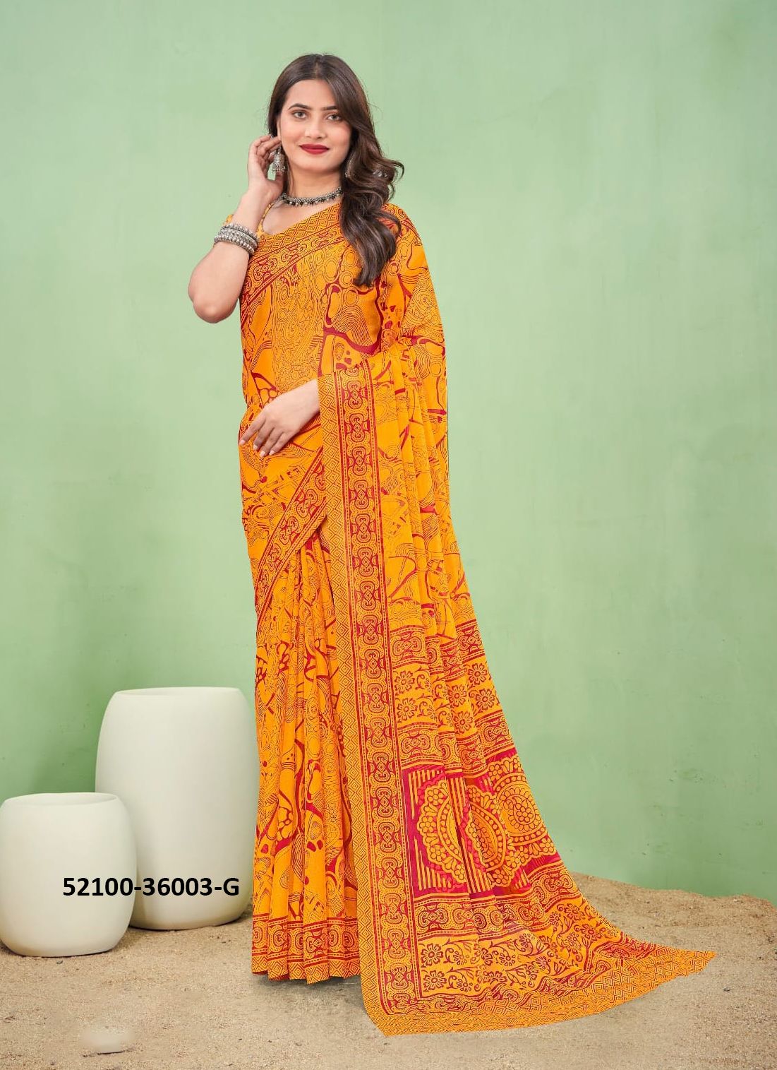 STAR CHIFFON 168 - CATALOG # 52100 (SET OF 12 SAREES)
