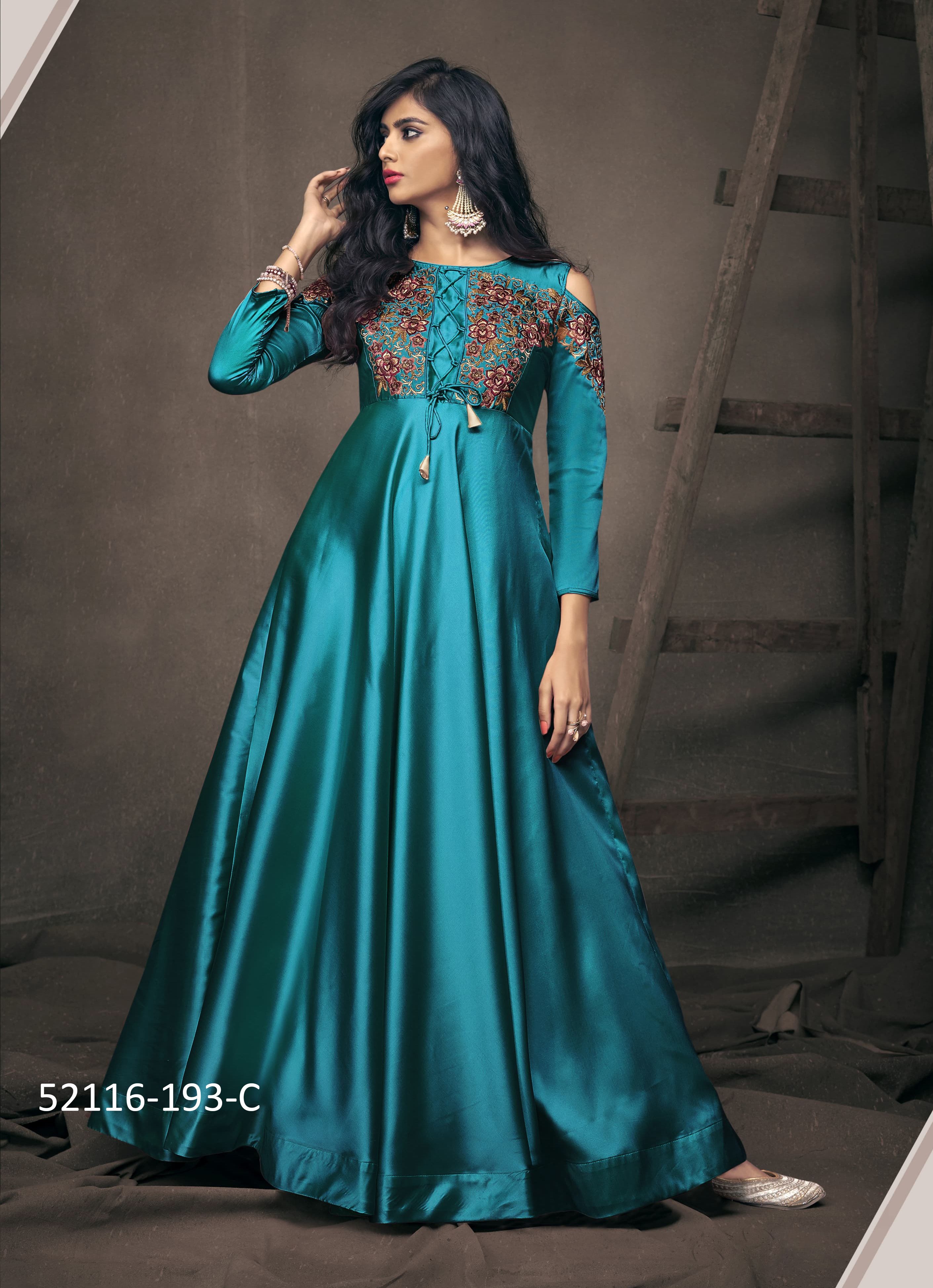 NAVYA 10 GOLD - CATALOG # 52116 (SET OF 4 READYMADE GOWNS)