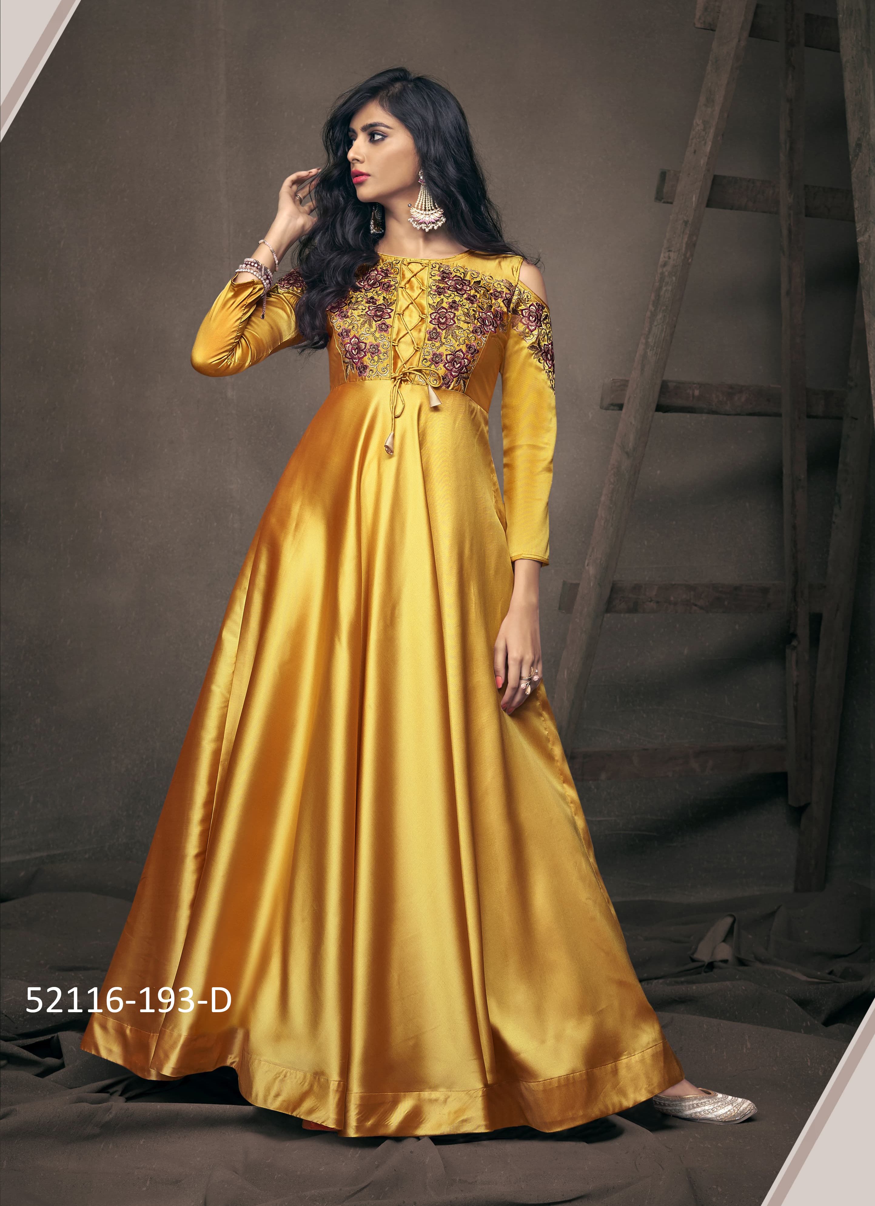 NAVYA 10 GOLD - CATALOG # 52116 (SET OF 4 READYMADE GOWNS)
