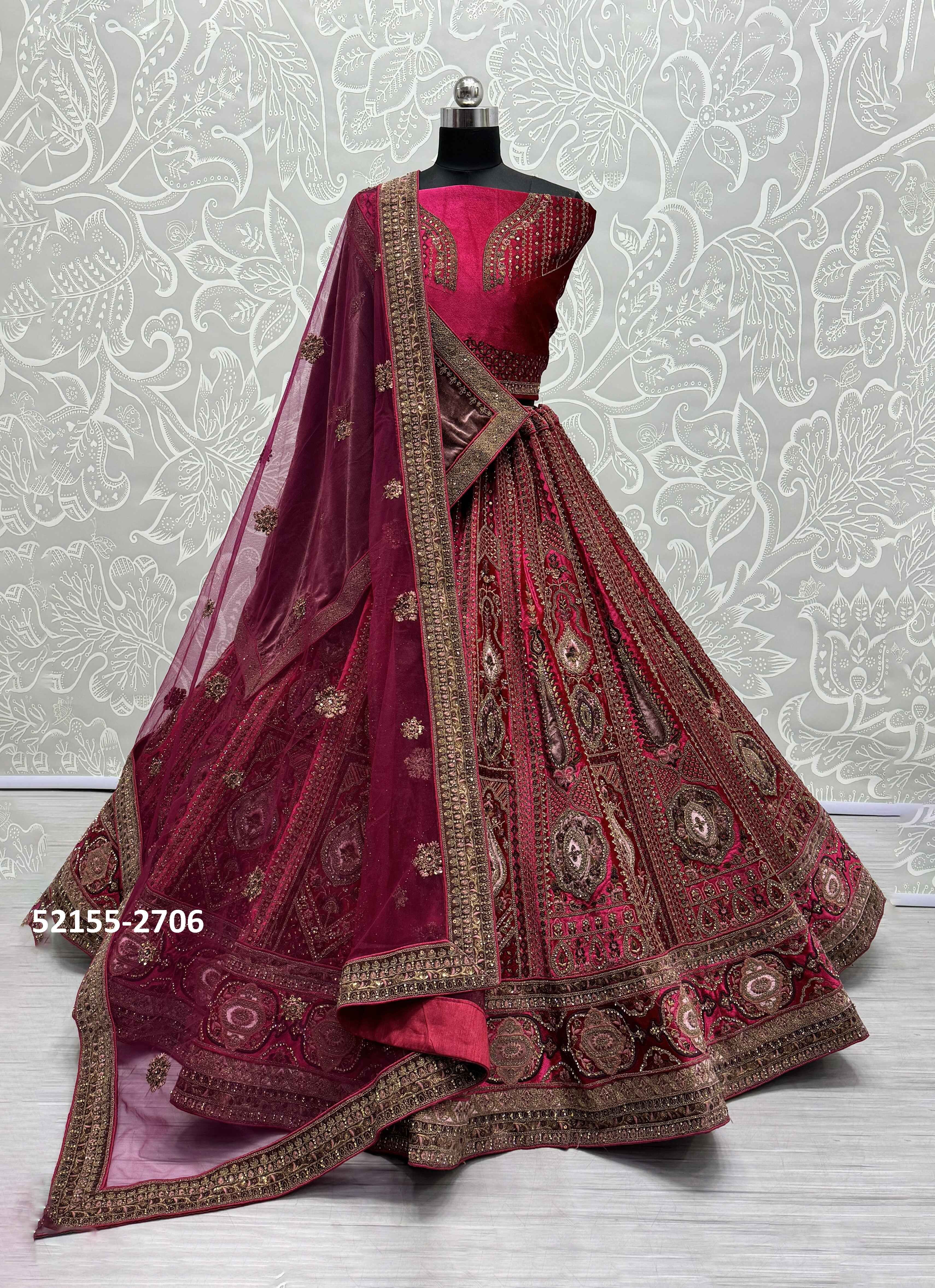 SERIES 2704-2709 - CATALOG # 52155 (SET OF 10 LEHENGAS (SEMI-STITCHED))